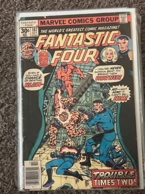Marvel Fantastic Four Comic #187 Oct 1977 30c Bronze Age VG Good Cover Art - Image 1