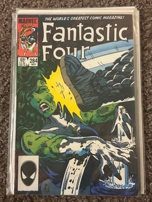 Marvel Fantastic Four 284 Comic Book Nov She Hulk Cover 65c Bagged With Board - Image 1