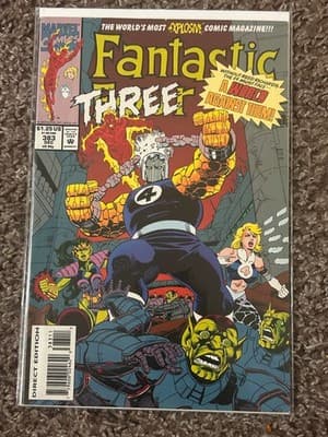 Marvel Fantastic Three Comic Book #383 Dec Direct Edition Superhero Collectible - Image 1
