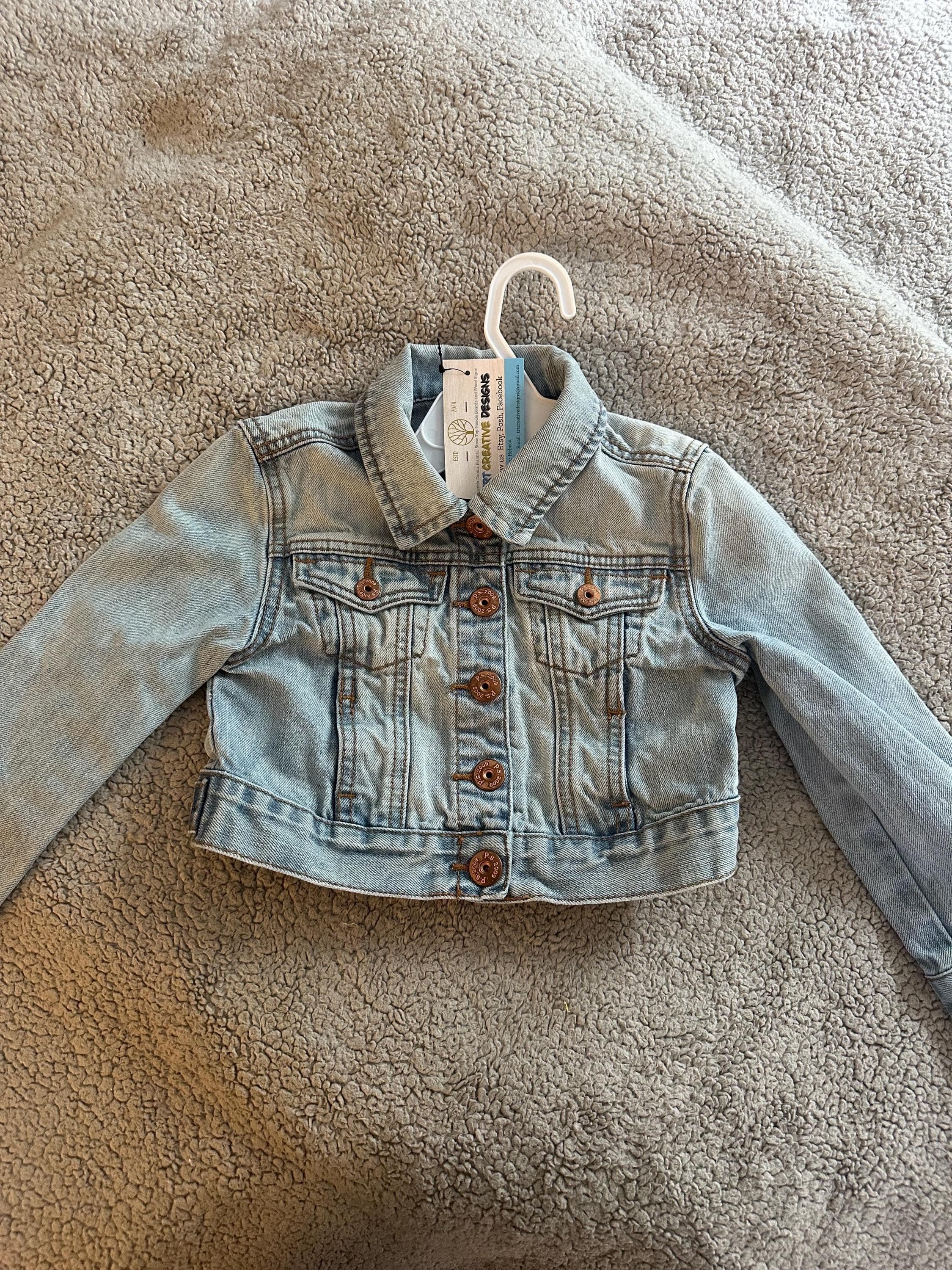 Demin jacket with let’s race on the back - Thumbnail 2