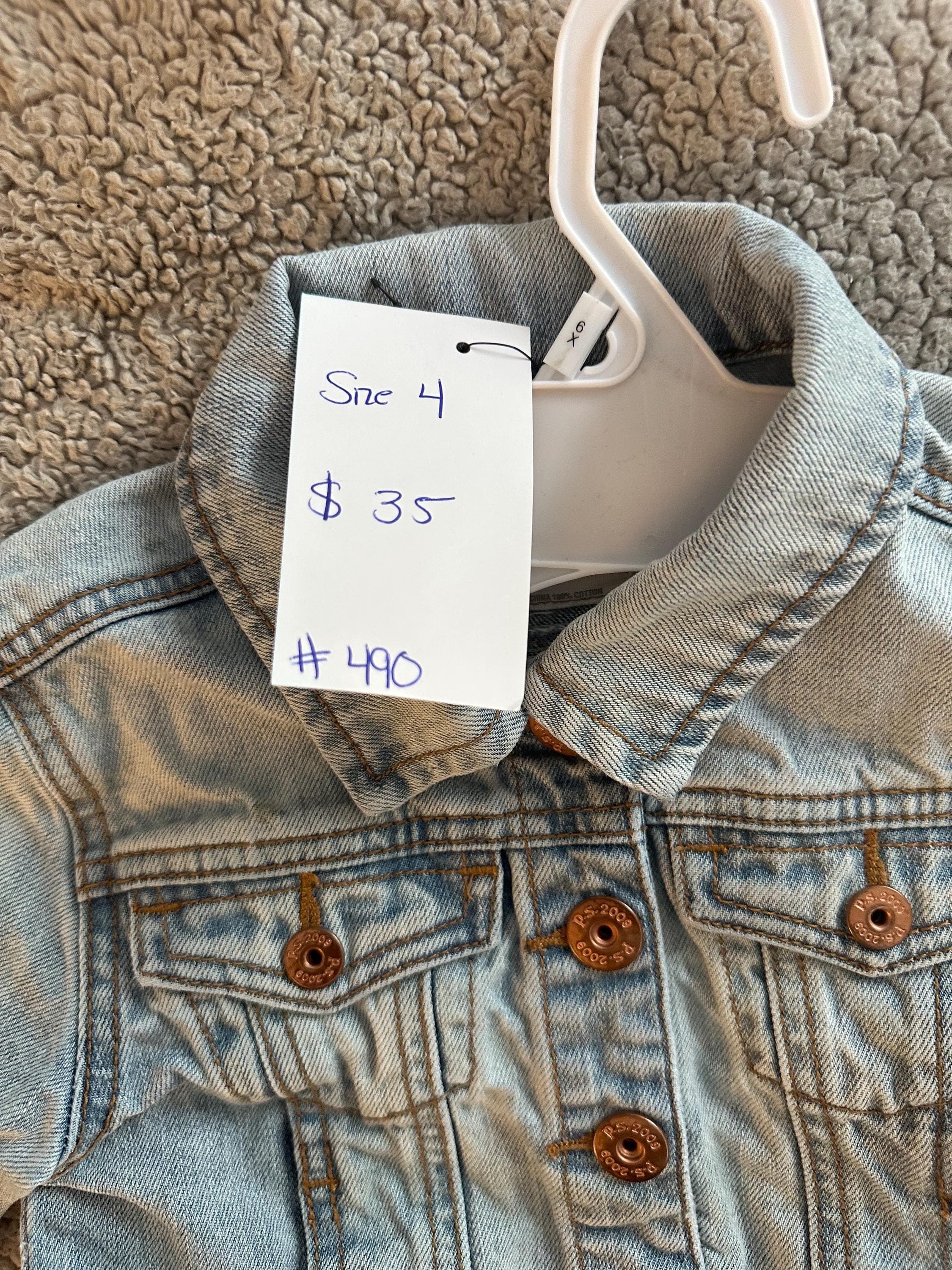 Demin jacket with let’s race on the back - Thumbnail 3