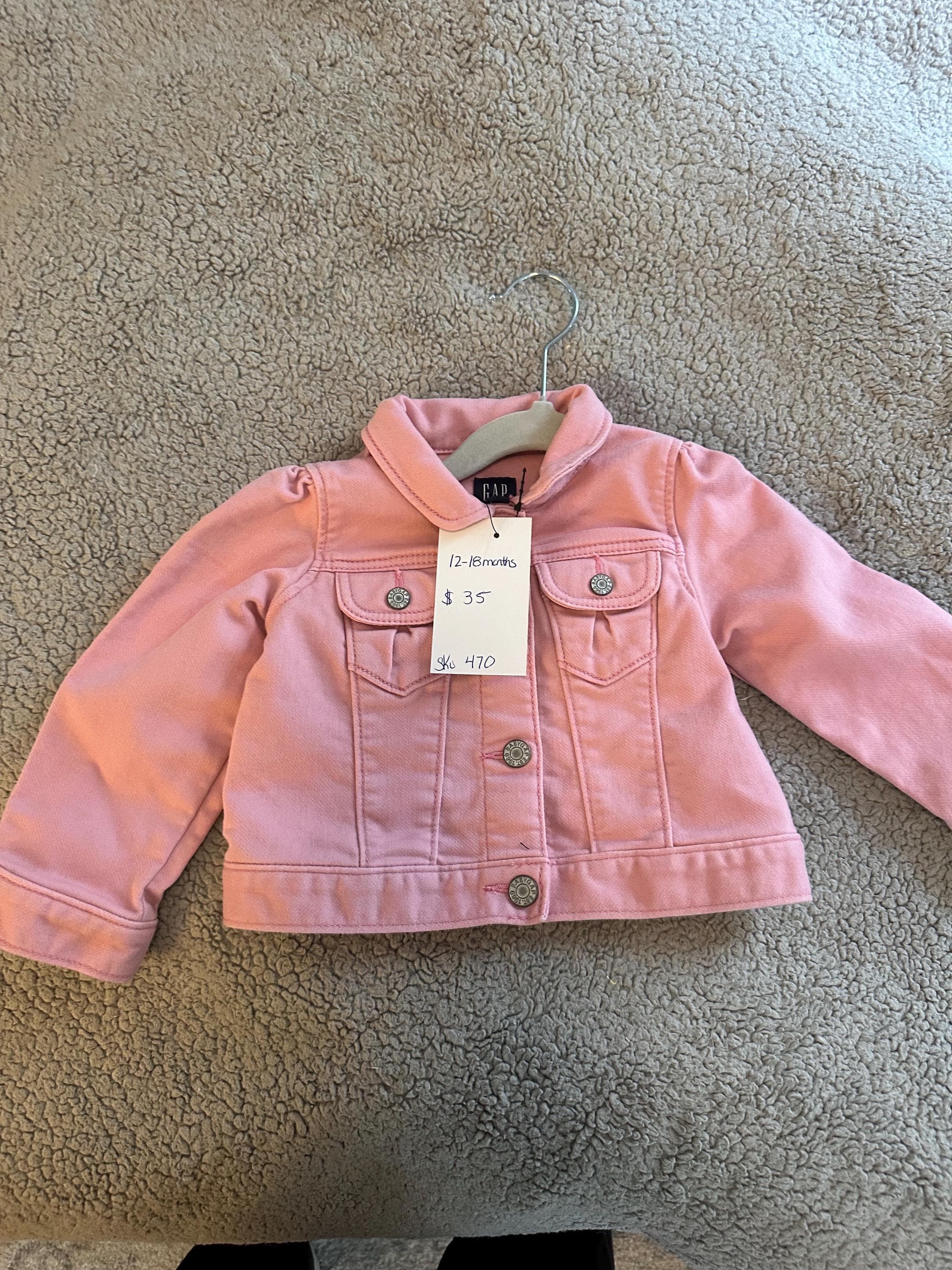 Pink denim jacket with pink butterflies on the back - Thumbnail 2