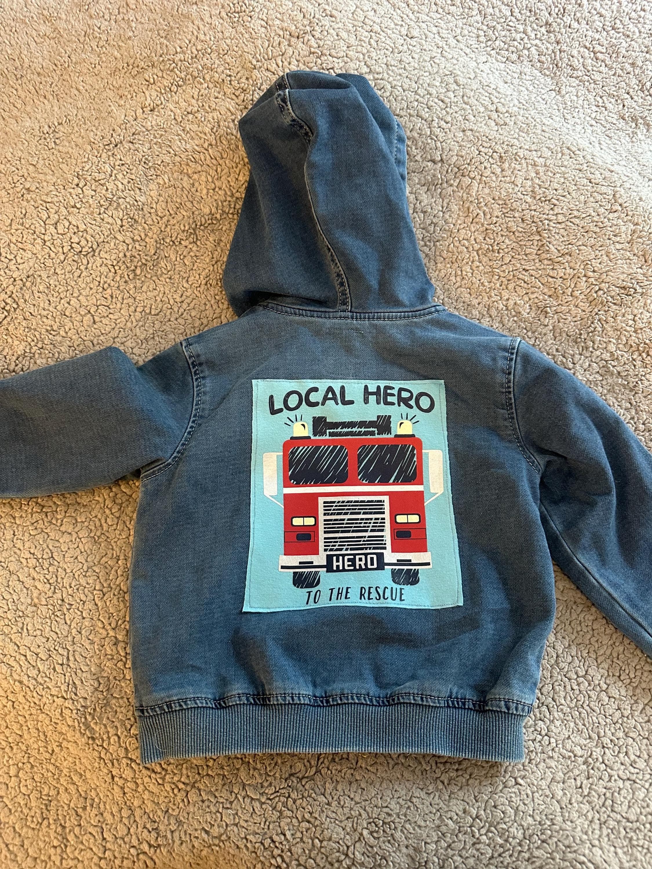 Local hero fire to the rescue denim jacket - Image 1