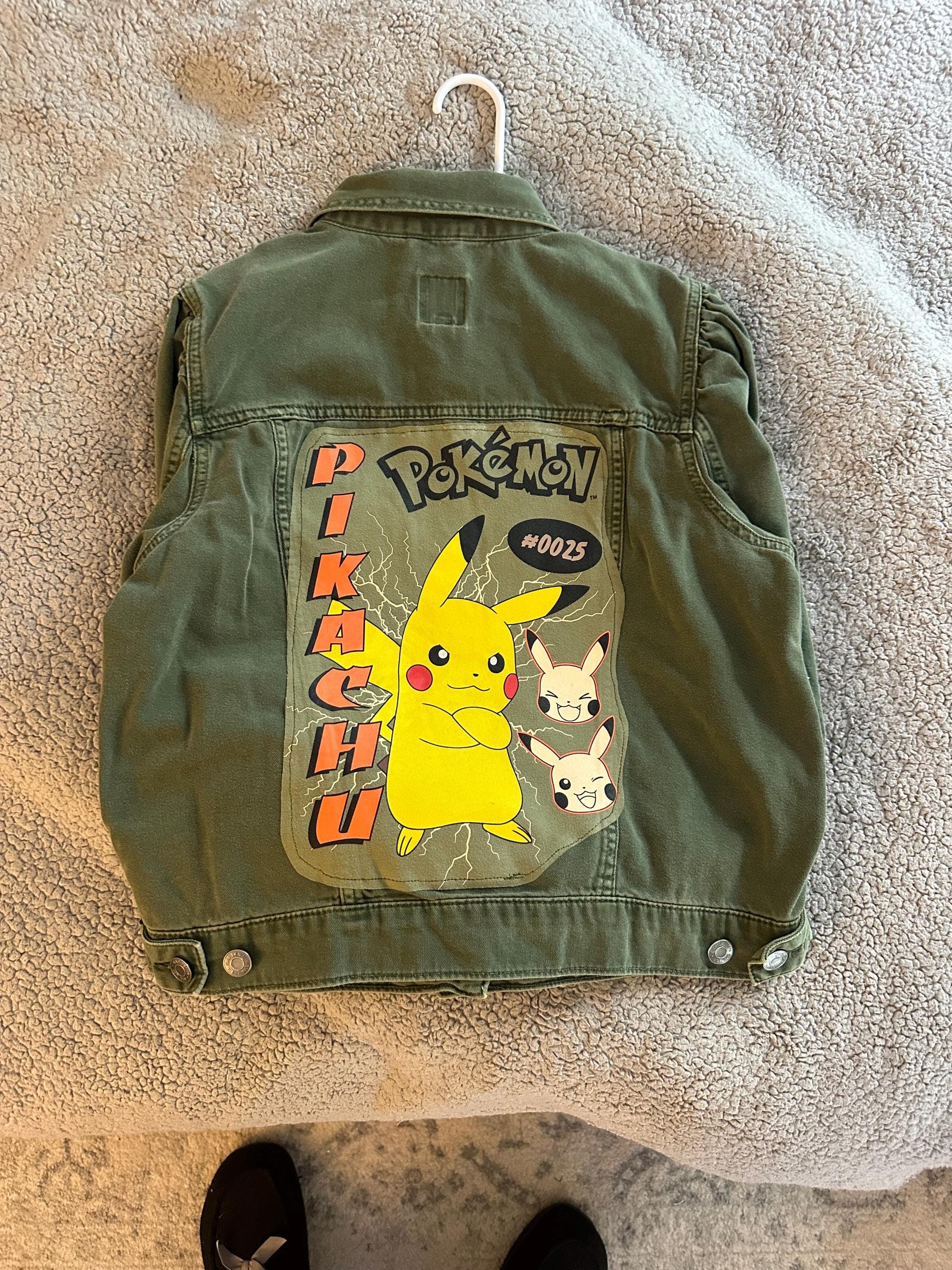 Green denim with Pokémon on the back - Image 1