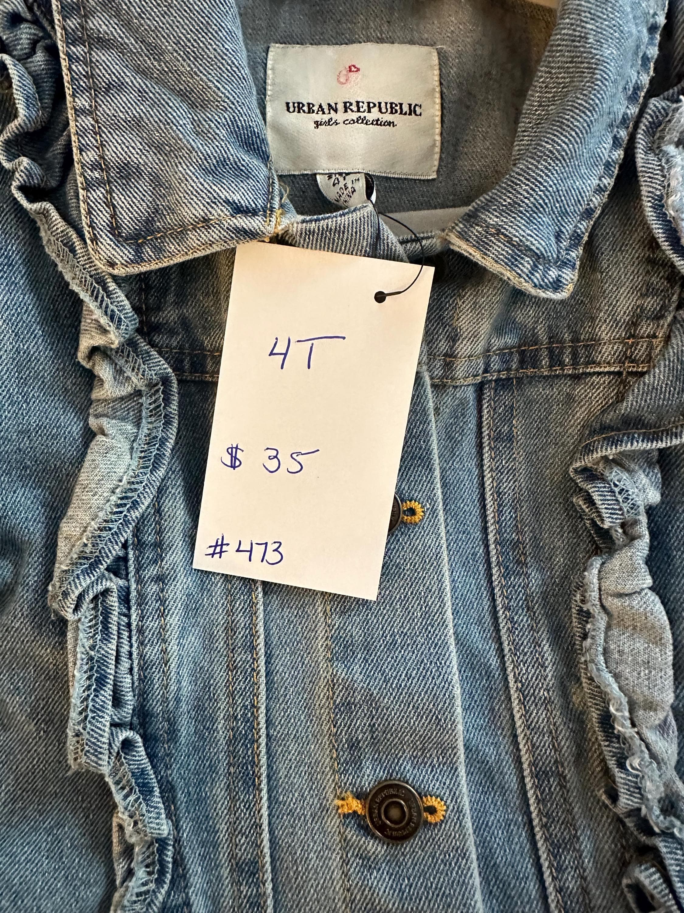 Denim jacket with a Frenchie bulldog on the back - Thumbnail 3