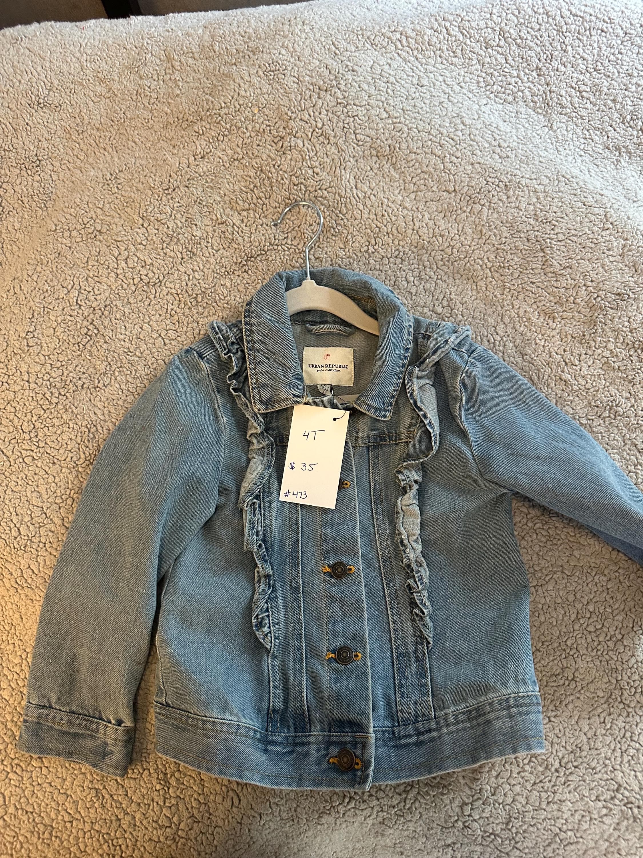 Denim jacket with a Frenchie bulldog on the back - Thumbnail 2