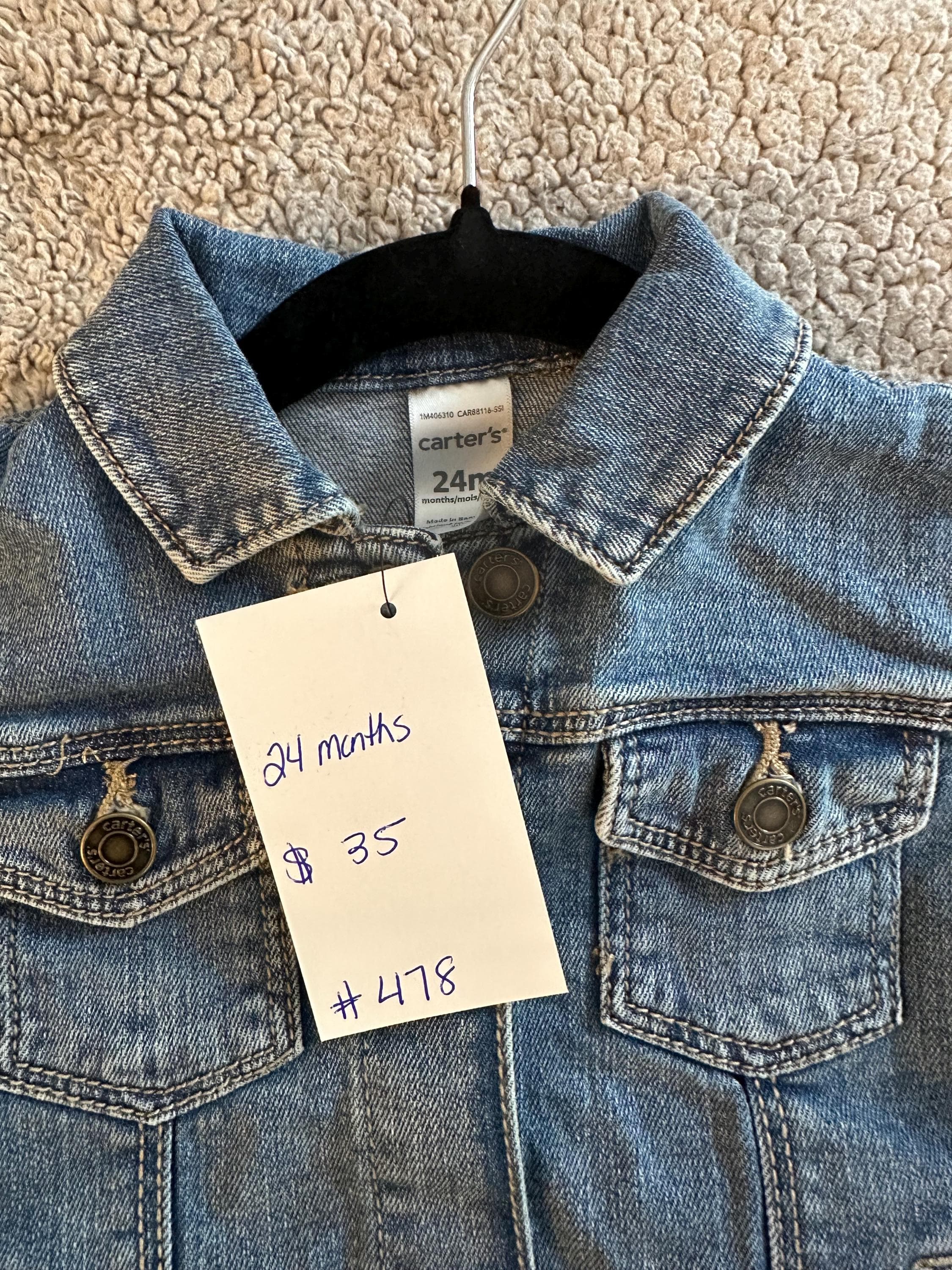 Denim jacket with my mom rocks with a truck on back - Thumbnail 3