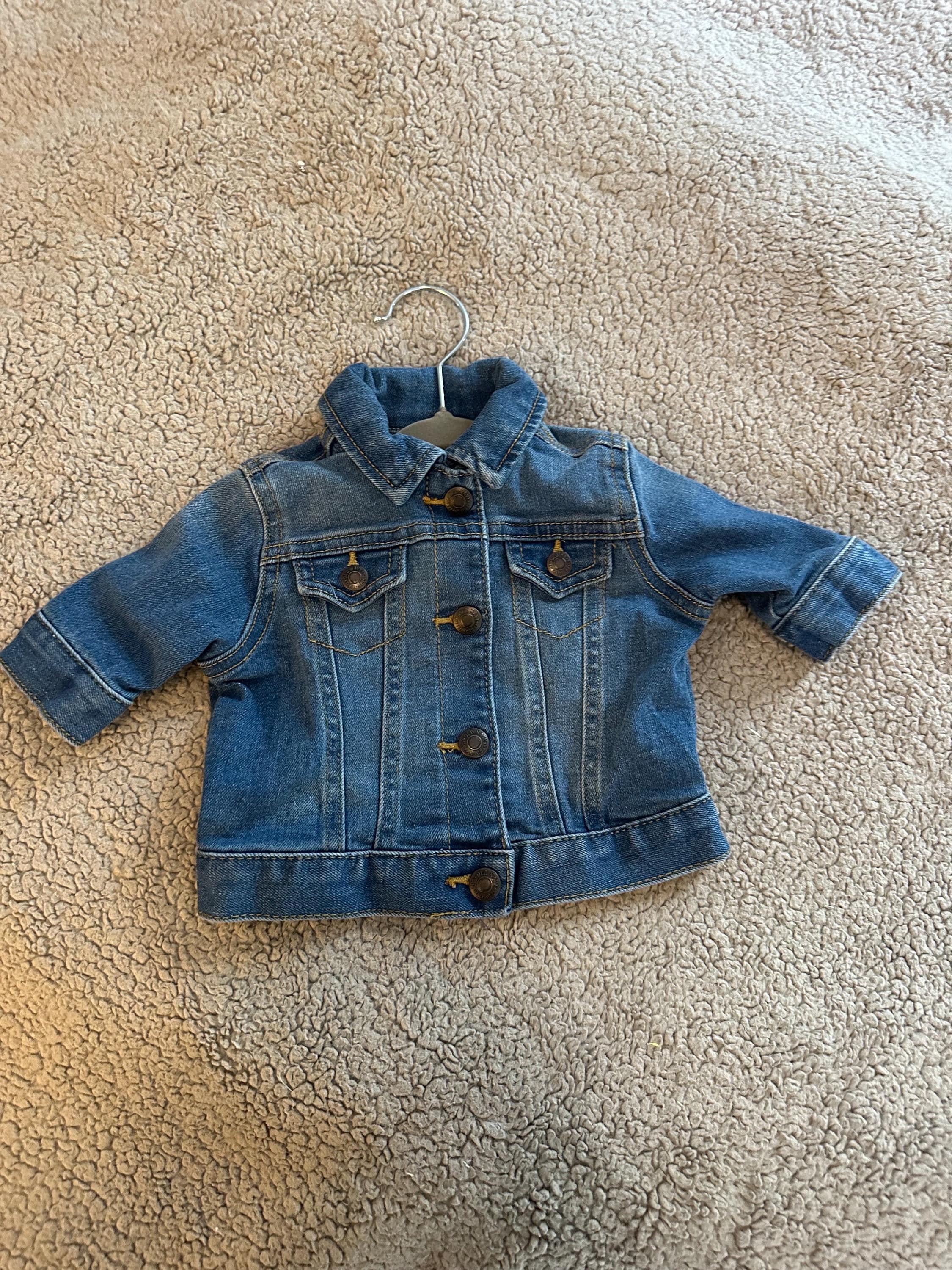 Denim jacket with awesome little dude shark on the back - Thumbnail 2