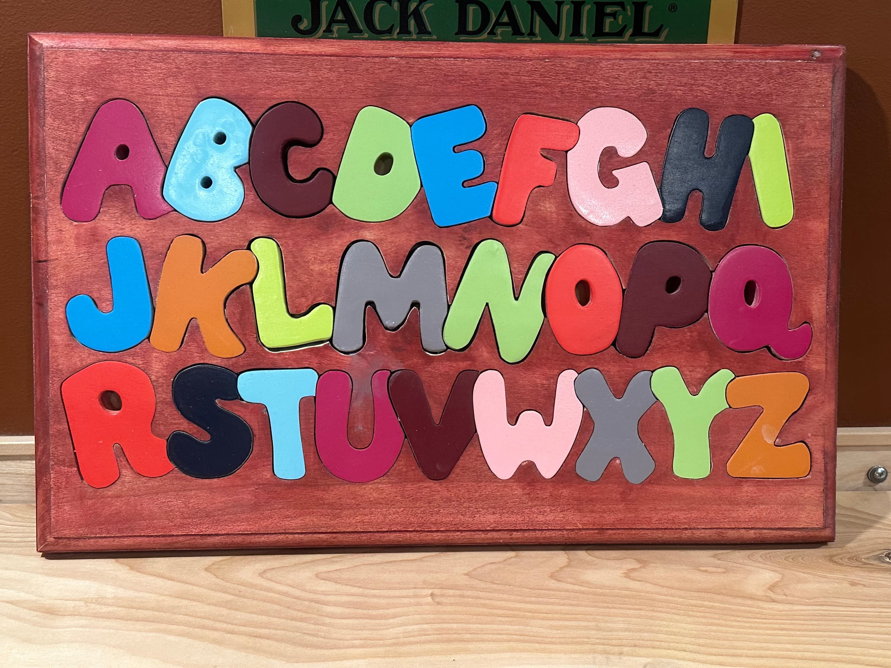 Personalized Wooden Alphabet Name Puzzle | Montessori Toy, Nursery Decor - Image 1