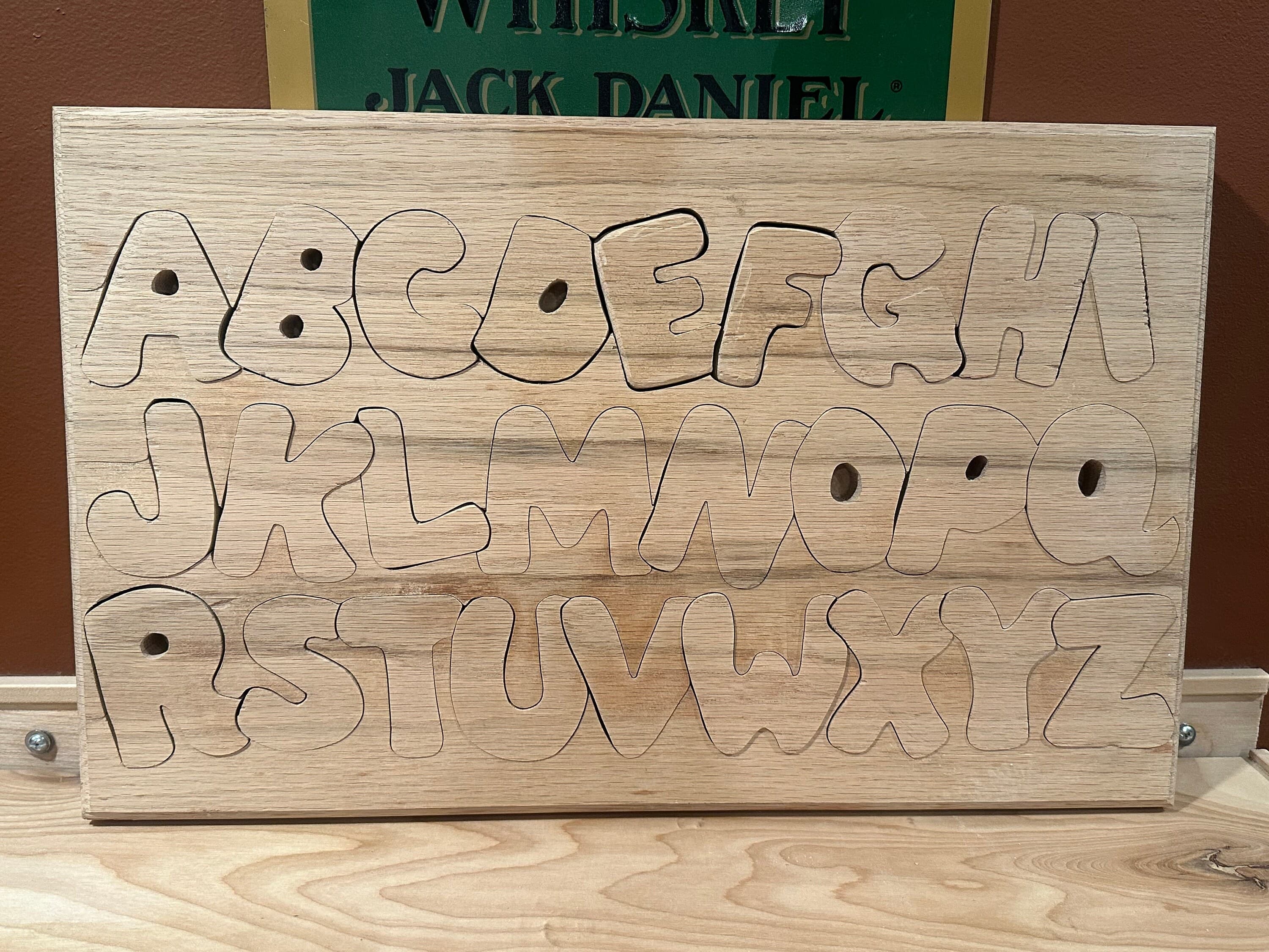 Personalized Wooden Alphabet Name Puzzle | Montessori Toy, Nursery Decor - Thumbnail 2