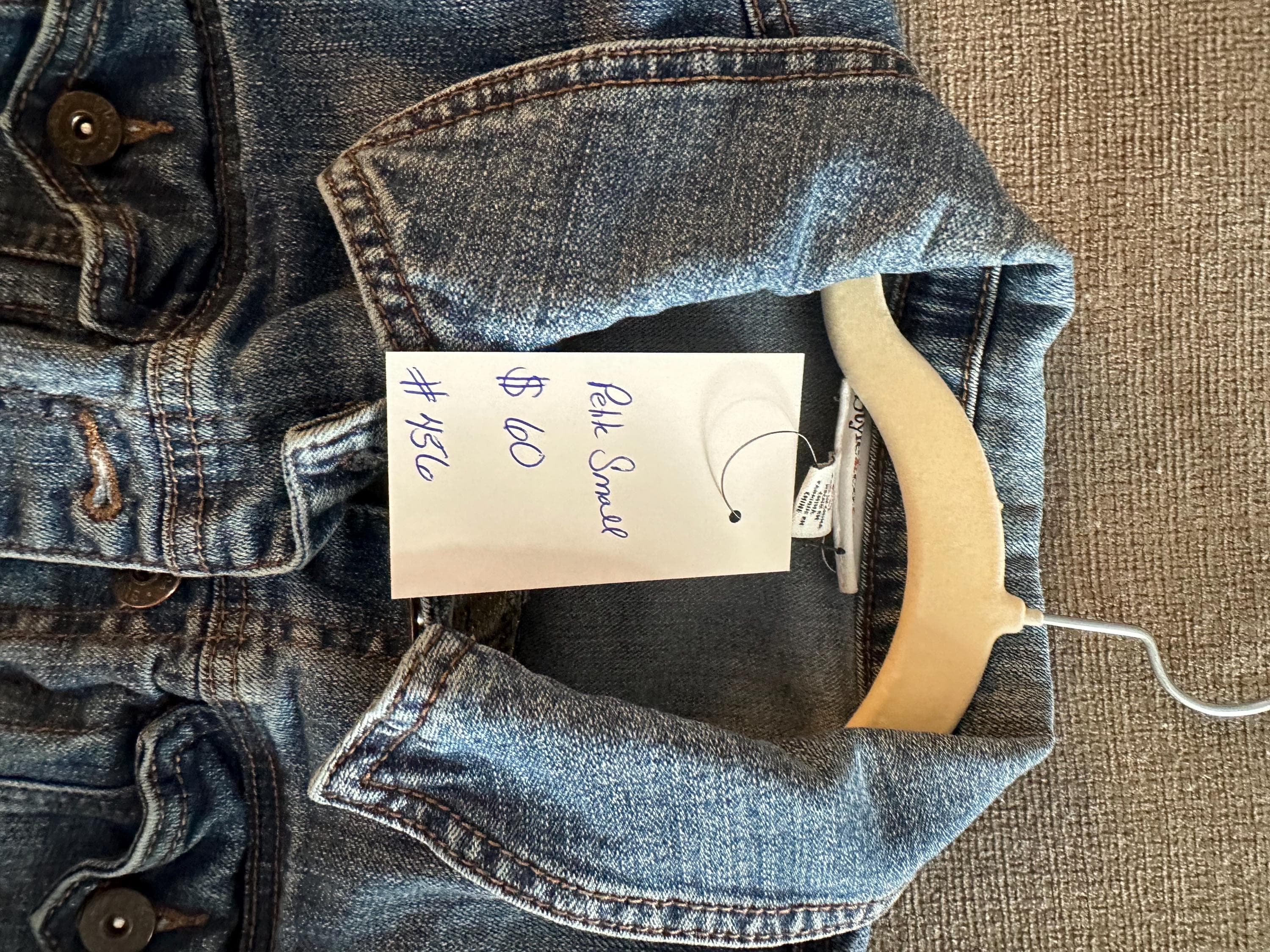 Denim jacket with quilted back velvet - Thumbnail 4