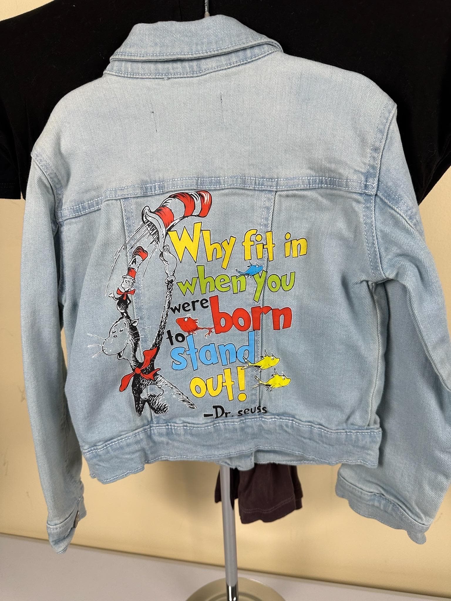 Denim jacket. Dr Seuss size 5 youth - Image 1
