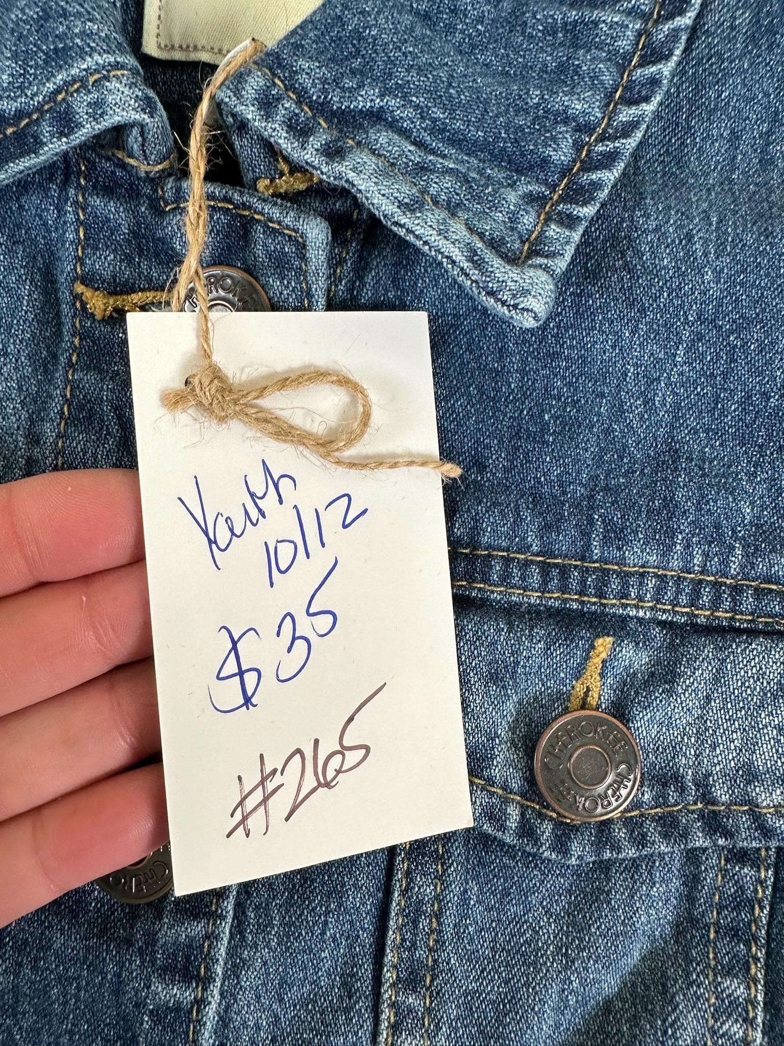 Upcycled Denim Vest | Patriotic American Girl, Youth Size 10/12 - Thumbnail 3