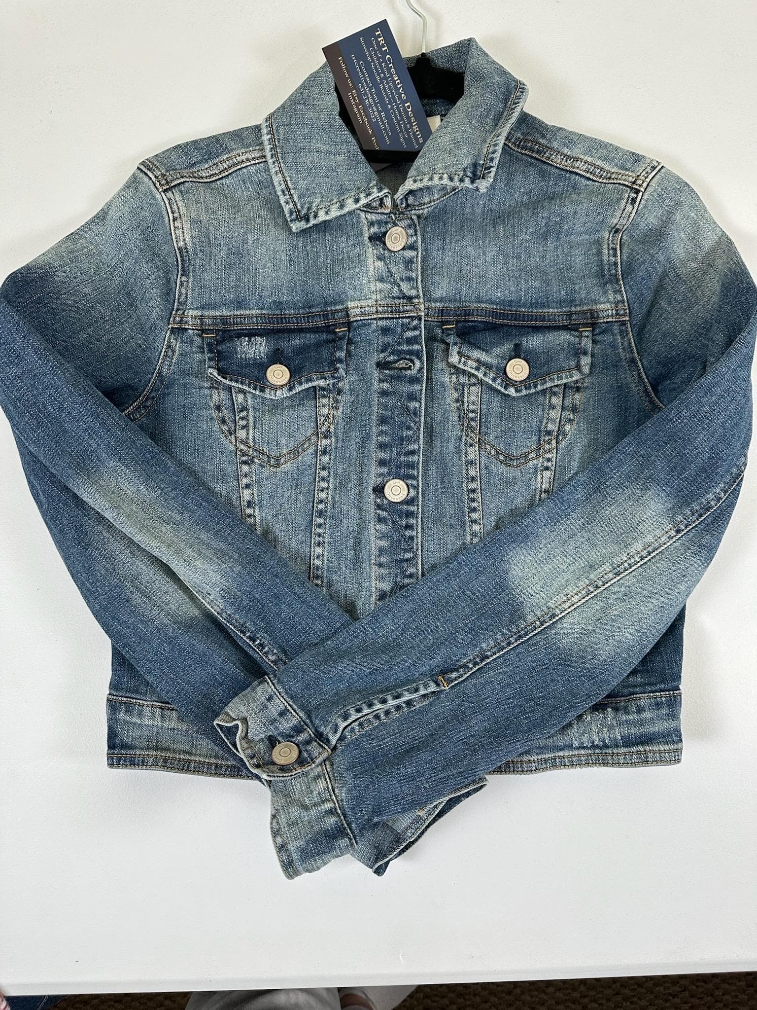 Upcycled Mets Denim Jacket | Youth Baseball Fan Apparel - Thumbnail 2