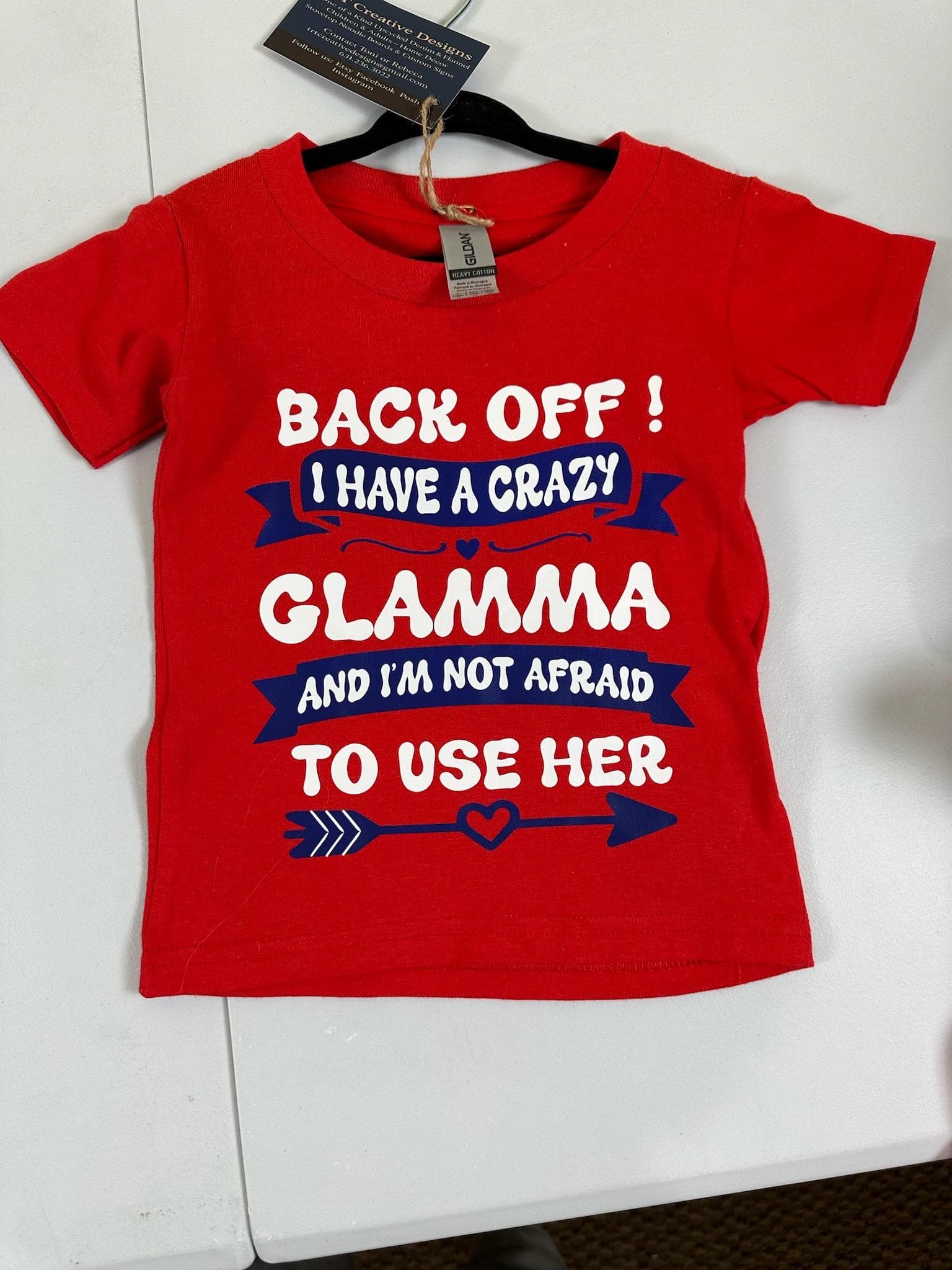 Funny Glamma Toddler Shirt | Red Graphic Tee, 2T - Image 1