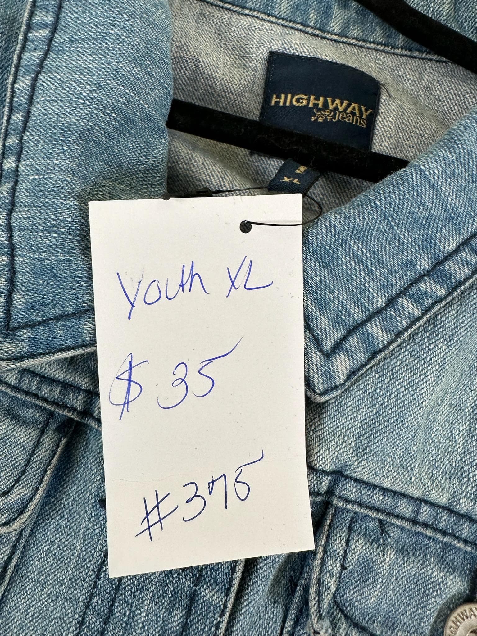 Upcycled K-Pop Anime Denim Jacket | Youth XL, One-of-a-Kind - Thumbnail 3