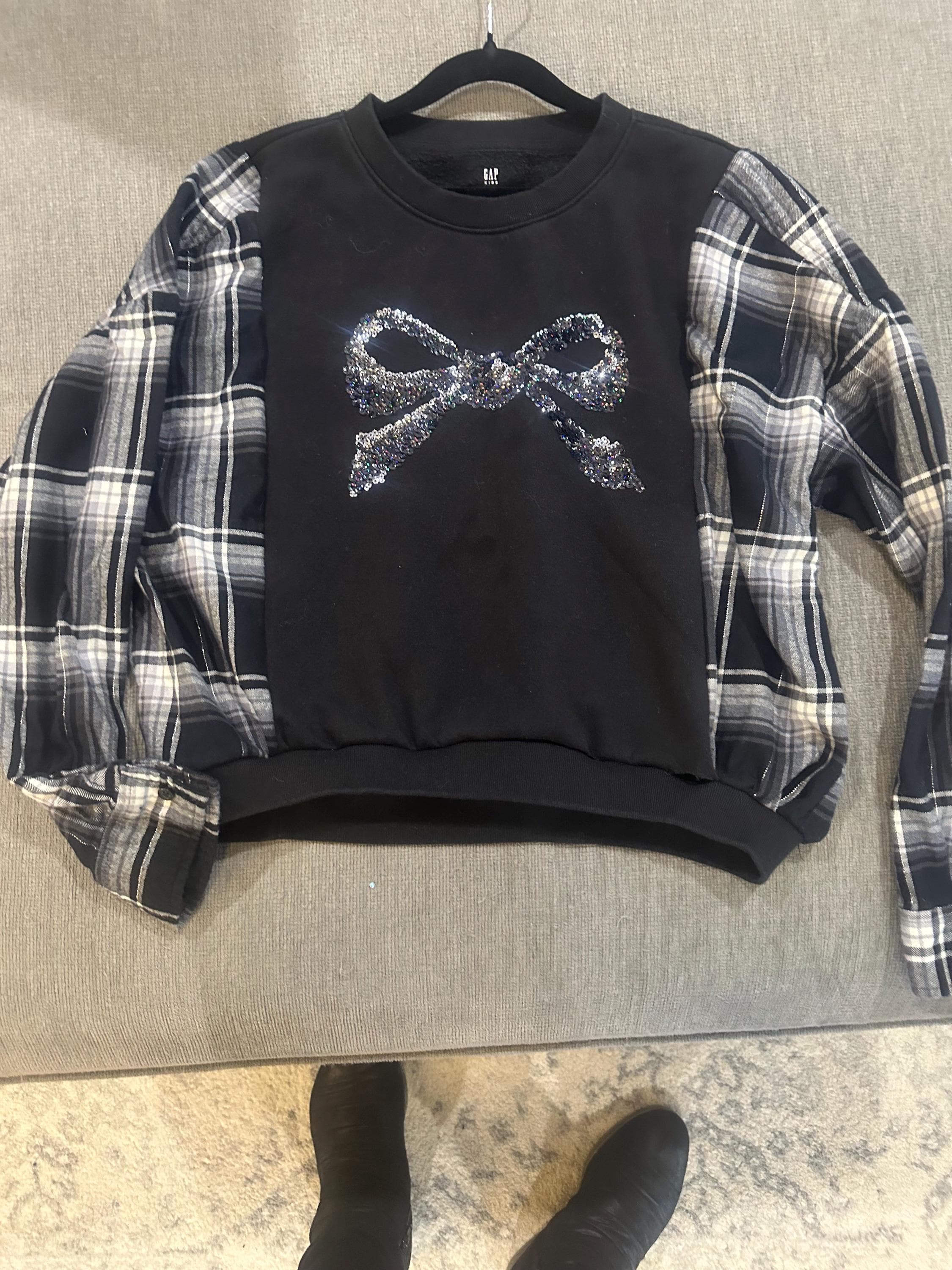 Mash up flannel sweat with sequence - Image 1
