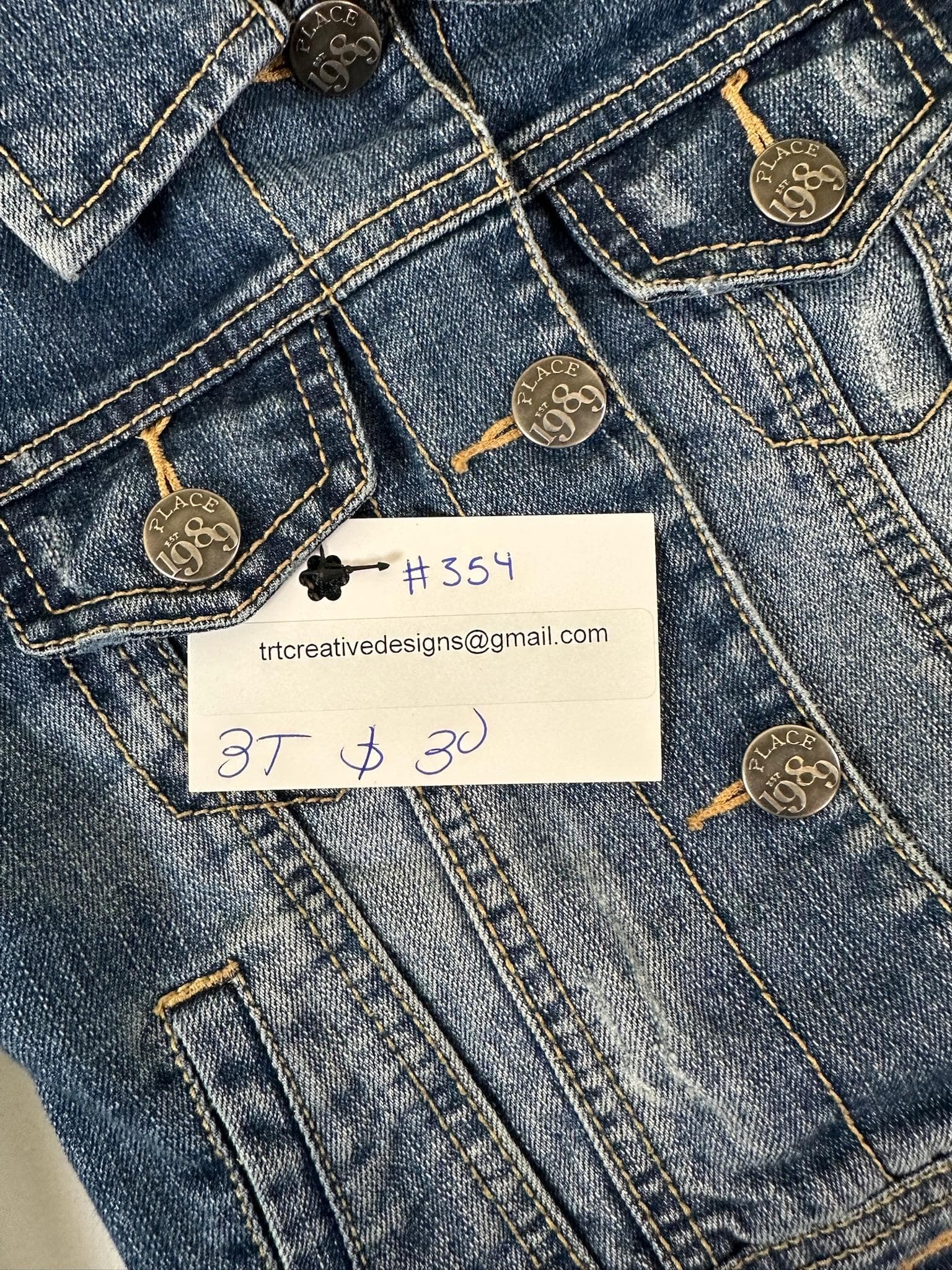 Upcycled Toddler Denim Jacket 3T – Superhero Back Patch | One of a Kind Kids Jean Jacket - Thumbnail 3