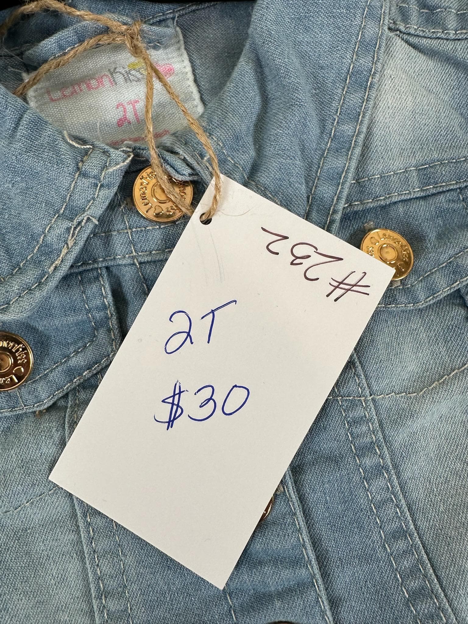 Toddler Sequin Butterfly Denim Jacket – Rainbow Stripe, Boutique Style - Thumbnail 3