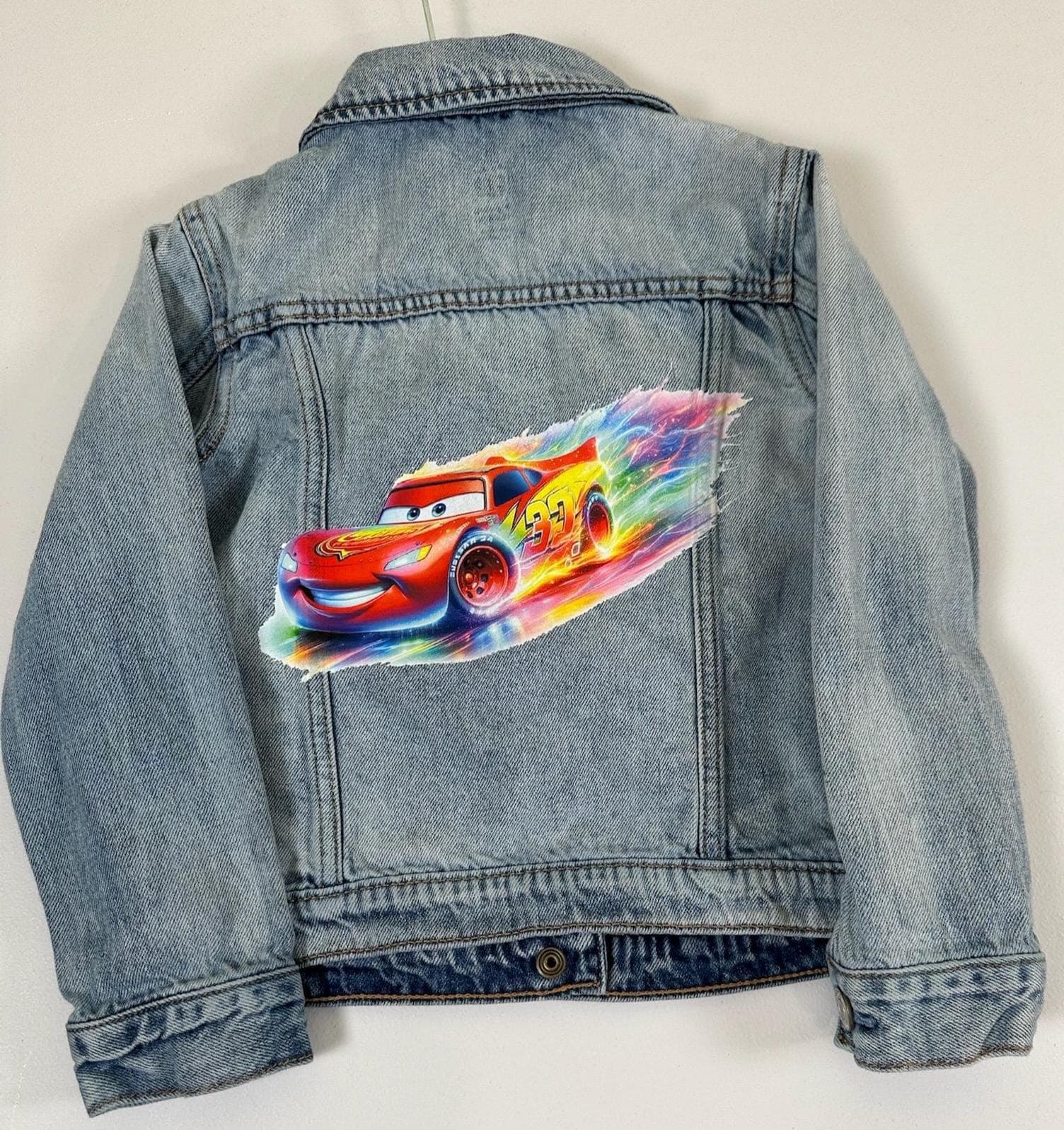 Cars Denim Jacket | Lightning McQueen Baby Gap Jean Jacket 5T - Image 1