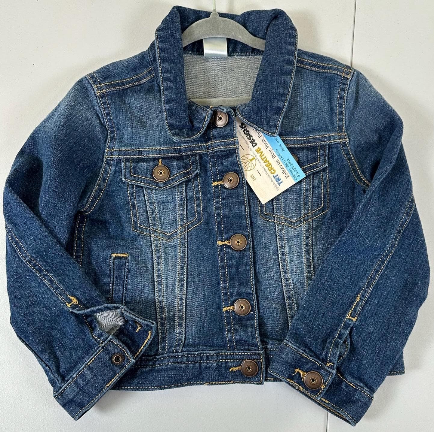Straight Outta Diapers Jacket | 4T Toddler Denim Jacket Funny Baby Gift - Thumbnail 2