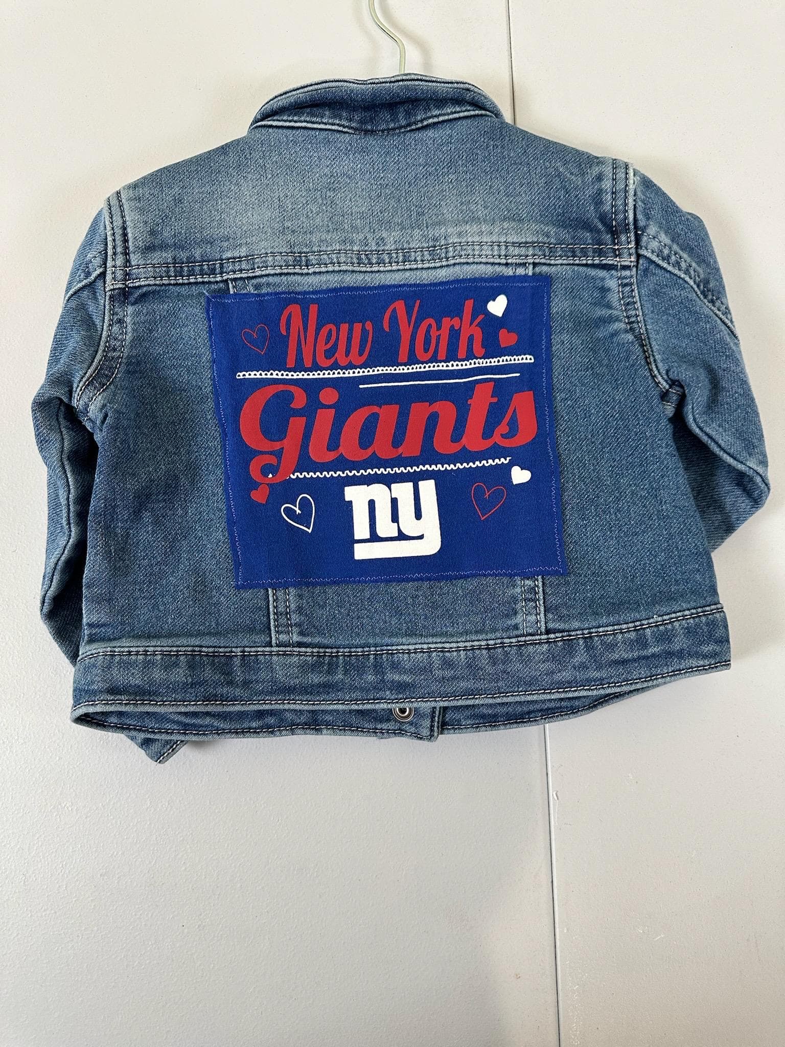 NY Giants Denim Jacket – Kids Football Outfit, 18-Month Jean Jacket