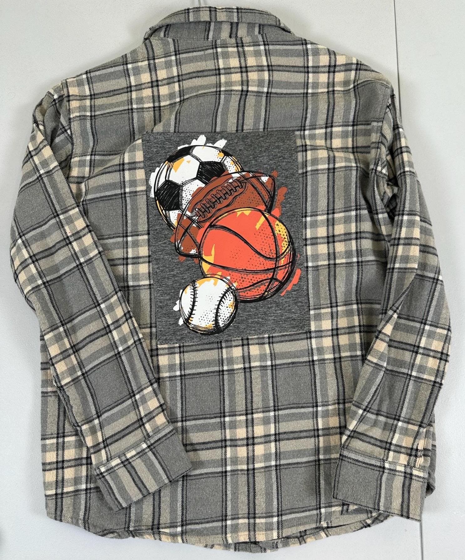 Youth Sports Flannel Shirt 14/16 | Old Navy Button-Down | Soccer Football Baseball Basketball Shirt - Image 1
