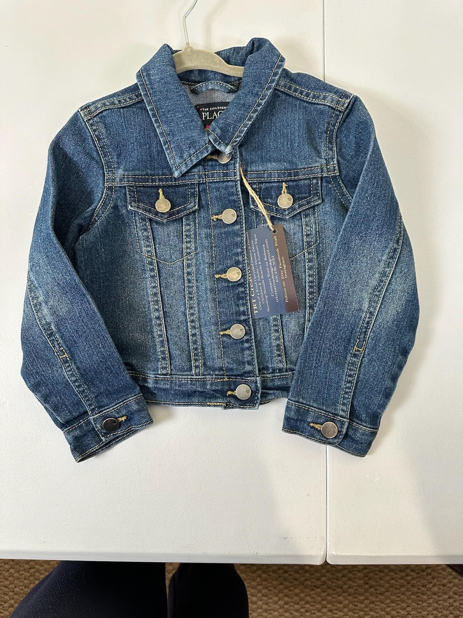 Vintage Pink Car Denim Jacket - Unique Jean Jacket with Retro Vehicle Design - Thumbnail 3