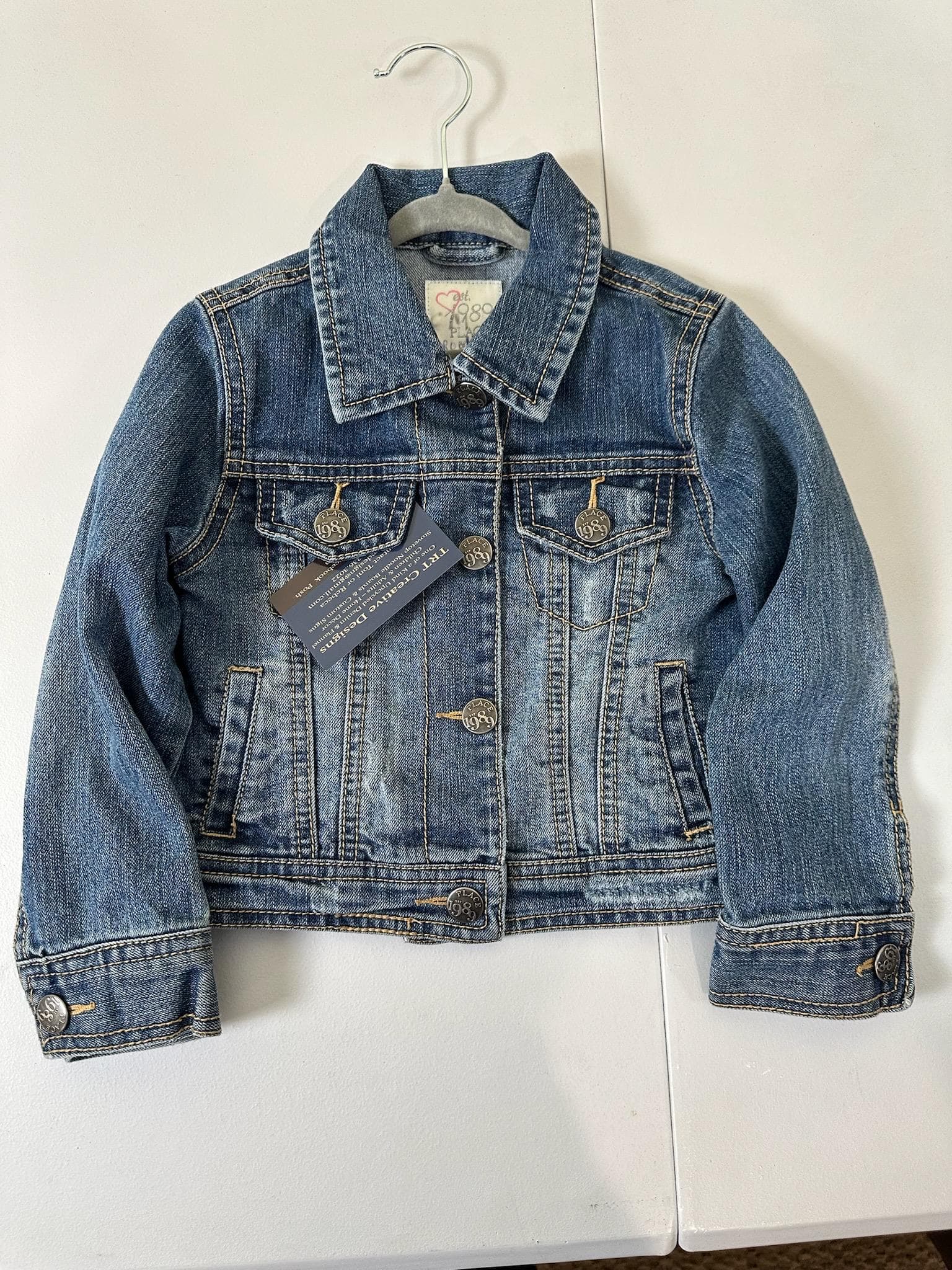 Upcycled Toddler Denim Jacket 3T – Superhero Back Patch | One of a Kind Kids Jean Jacket - Thumbnail 2