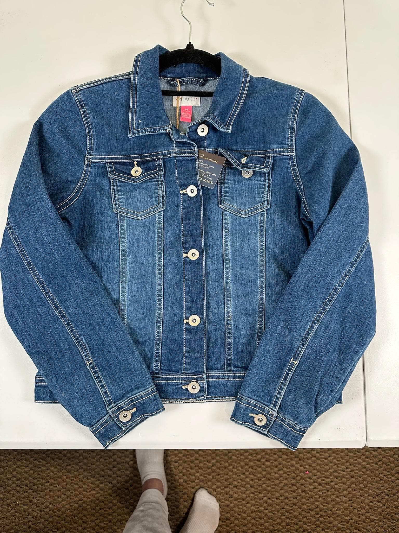 Disney inspired Upcycled Youth Denim Jacket 14/16 | Deconstructed Jean Jacket | Disney-inspired Character Patch Jacket | Vintage Kids Denim - Thumbnail 2