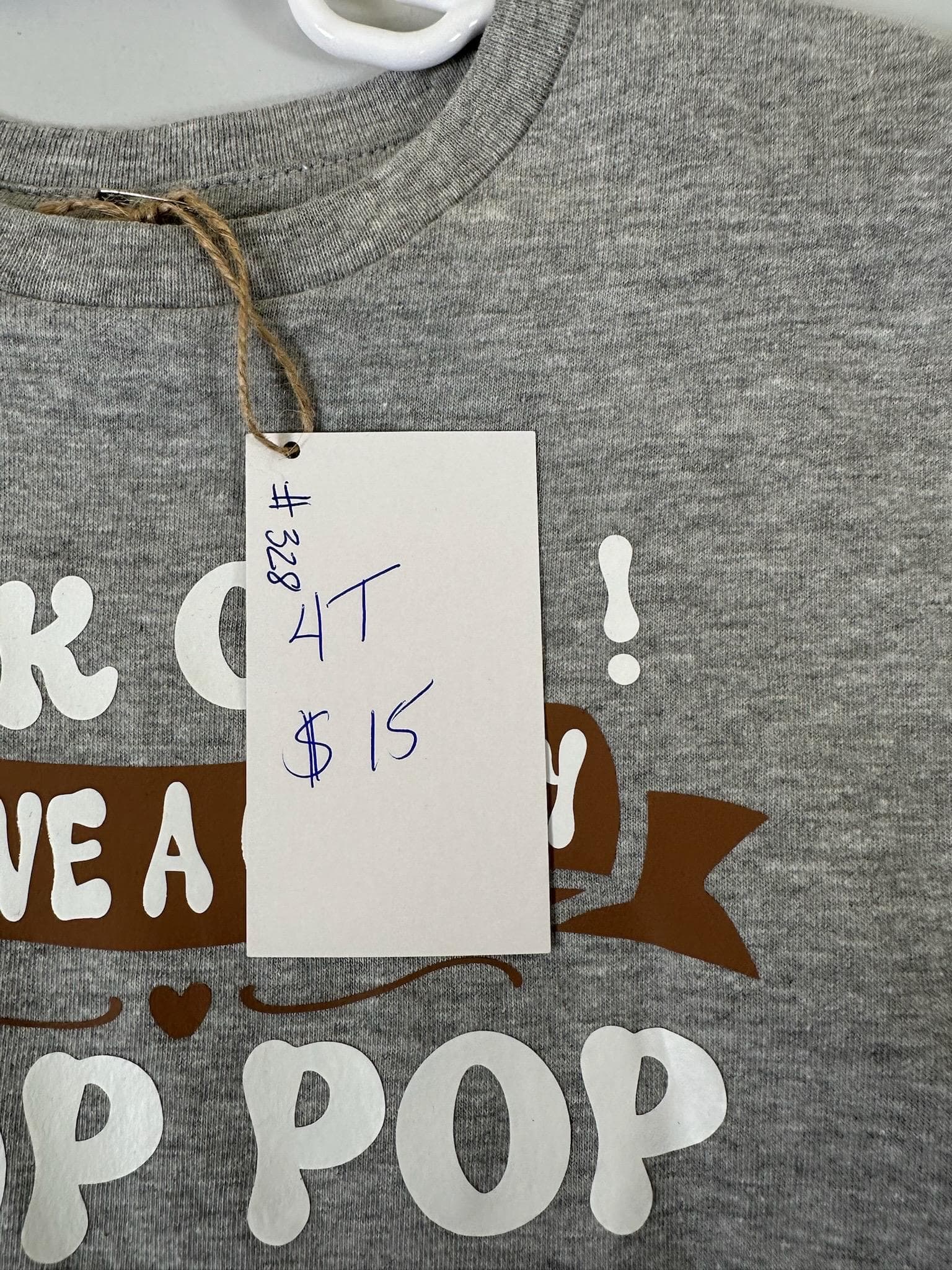 Funny Toddler Shirt 4T – Back Off I Have a Crazy Pop Pop | Kids Graphic Tee - Thumbnail 2