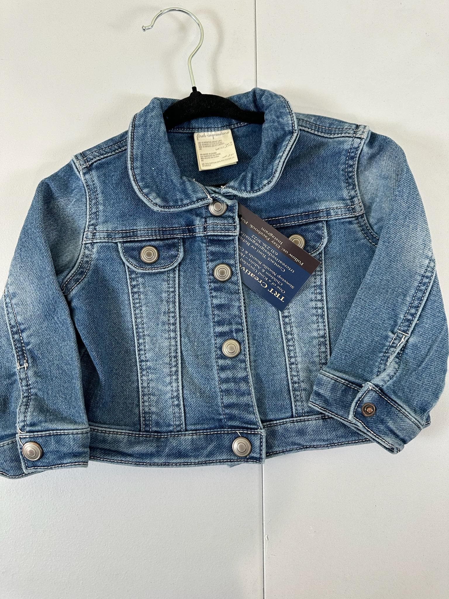 NY Giants Denim Jacket – Kids Football Outfit, 18-Month Jean Jacket - Thumbnail 3