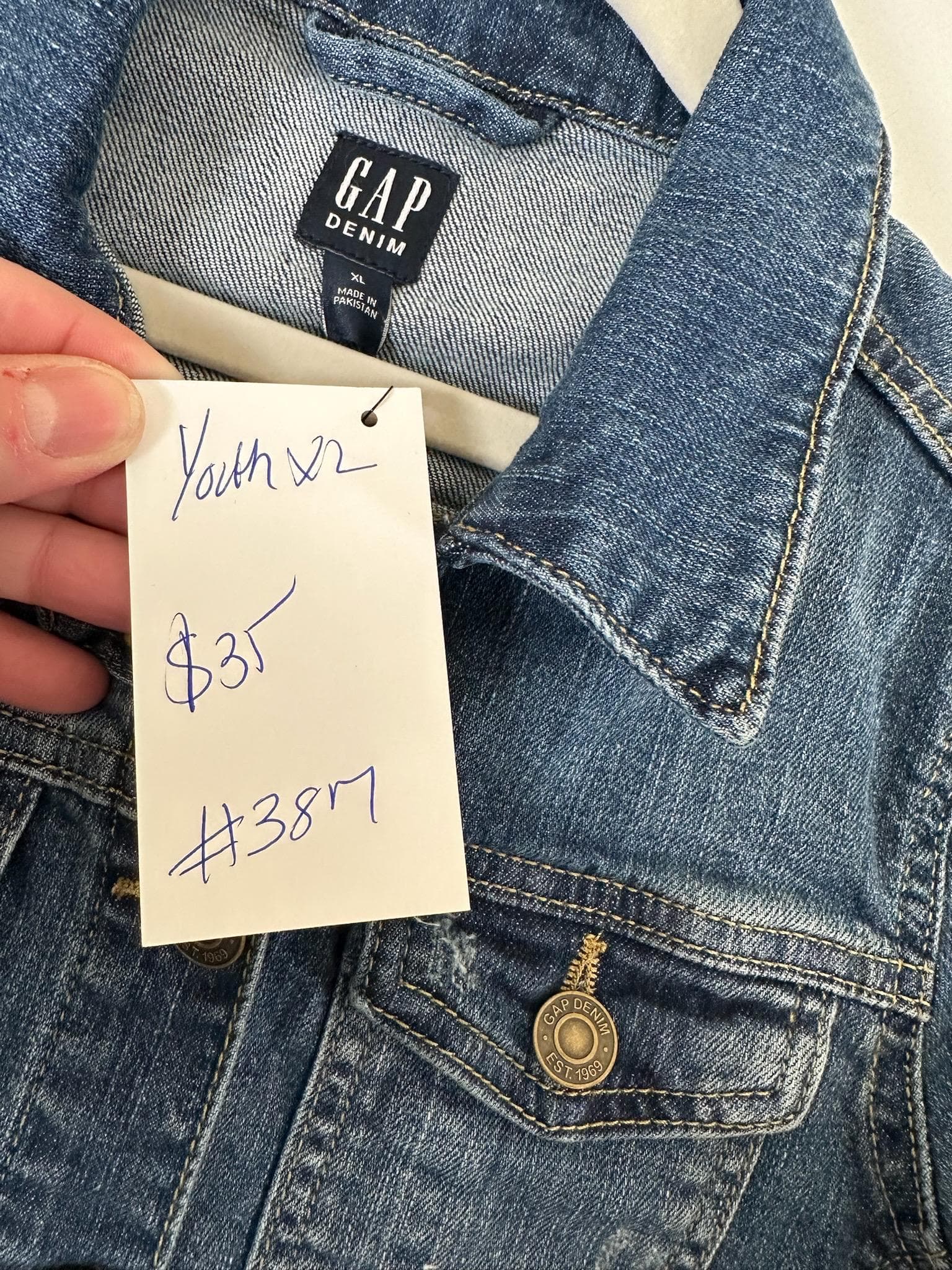 Upcycled Wicked Elphaba Denim Jacket | Musical Theater, Youth XL - Thumbnail 3