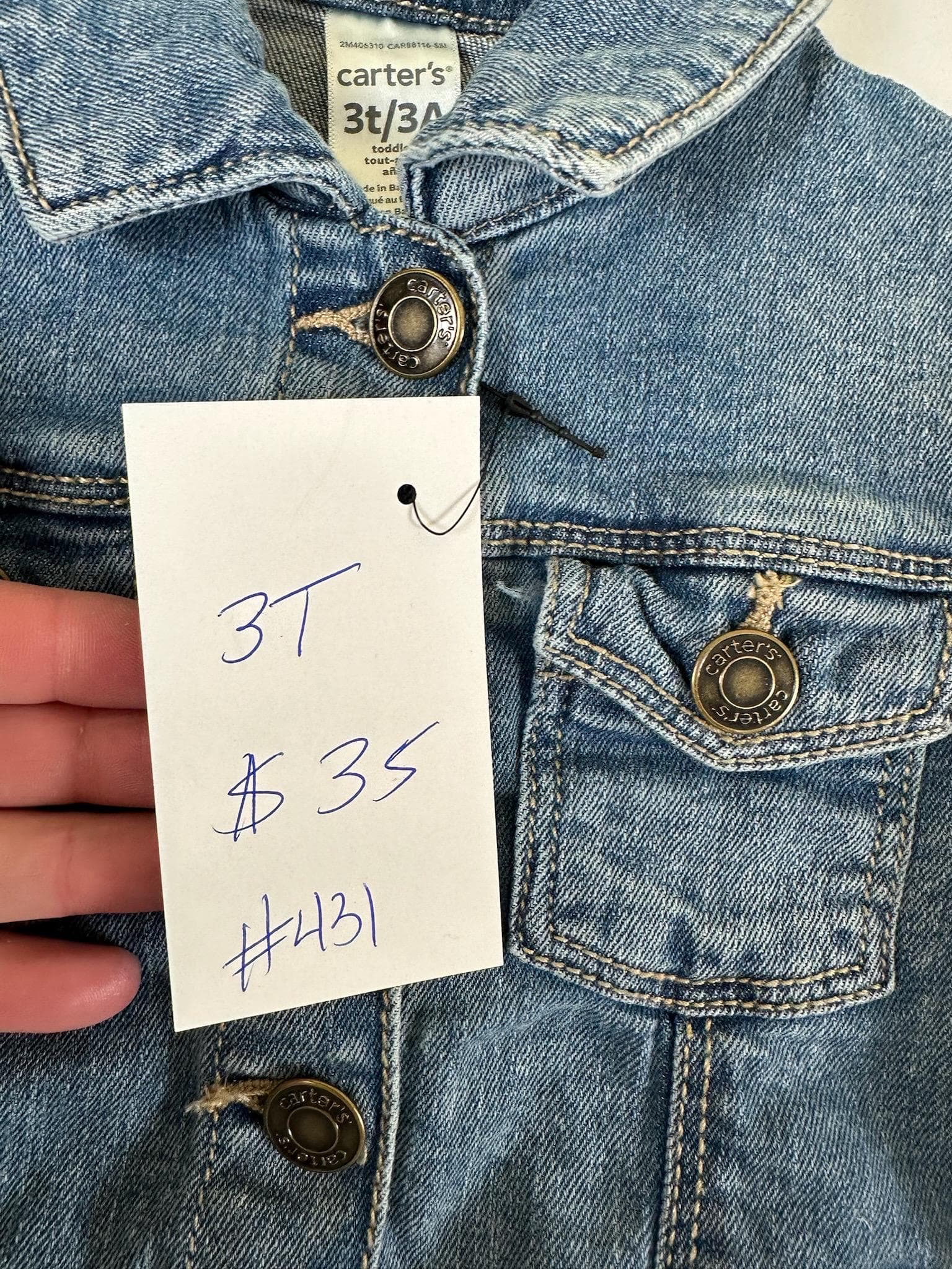 Bluey Denim Jacket | Toddler Girls Carters Jean Jacket 3T - Thumbnail 3