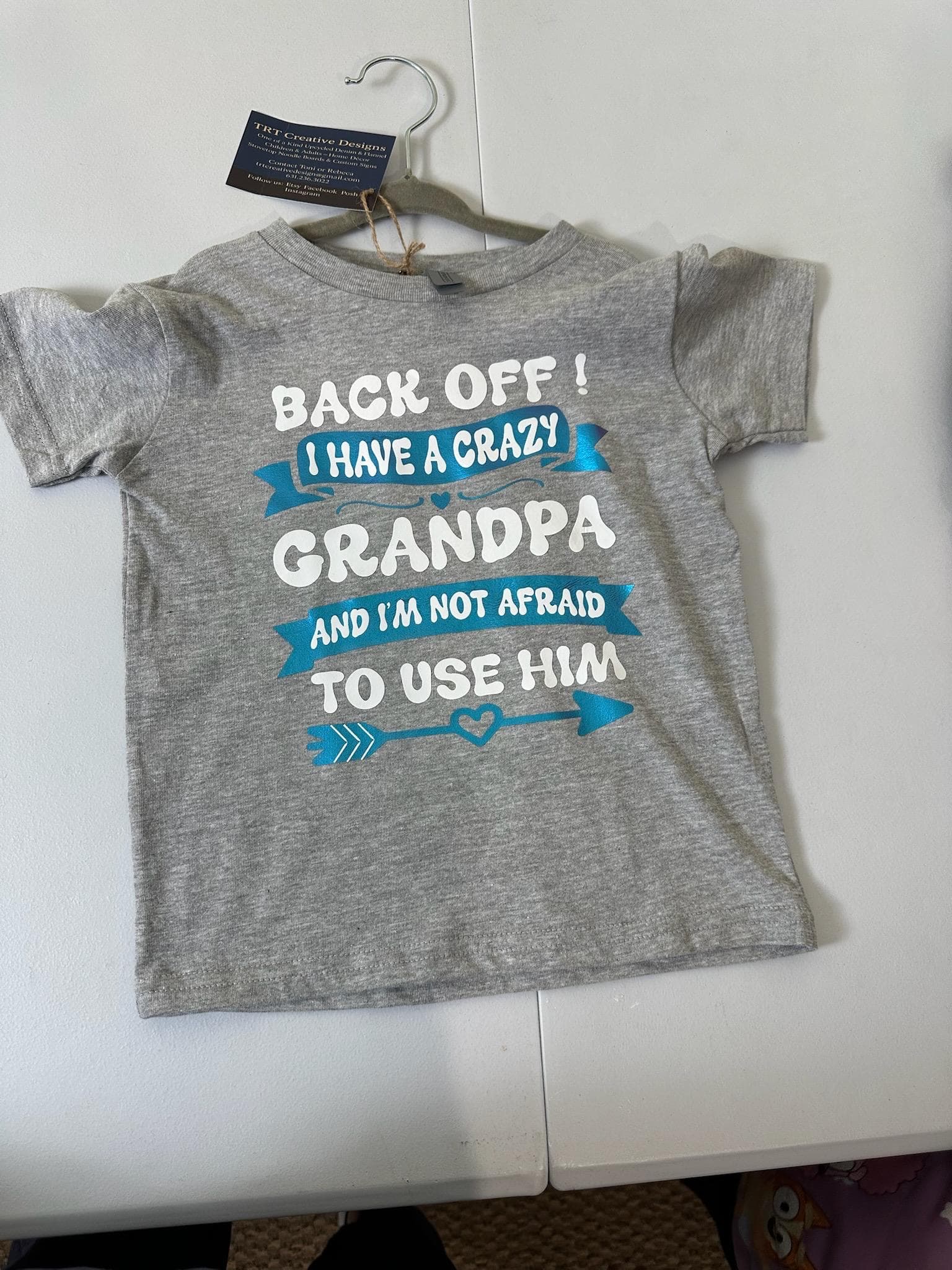 Funny Toddler Grandpa T-Shirt 3T – Crazy Grandpa Graphic Tee