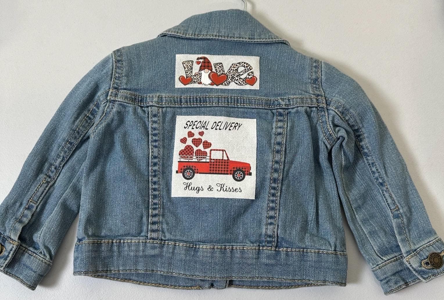 Valentine Baby Denim Jacket – Love Gnome & Truck Design (9 Month)