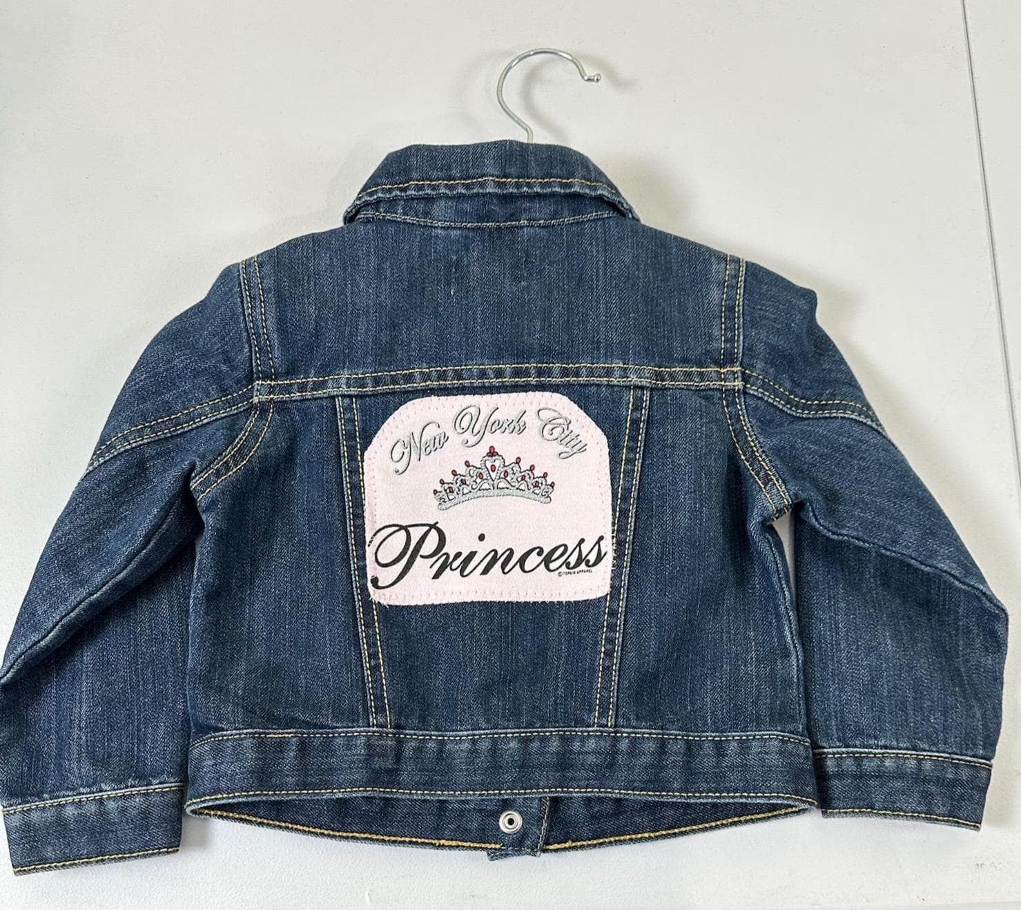 Upcycled Toddler Denim Jacket 2T | NYC Princess Crown