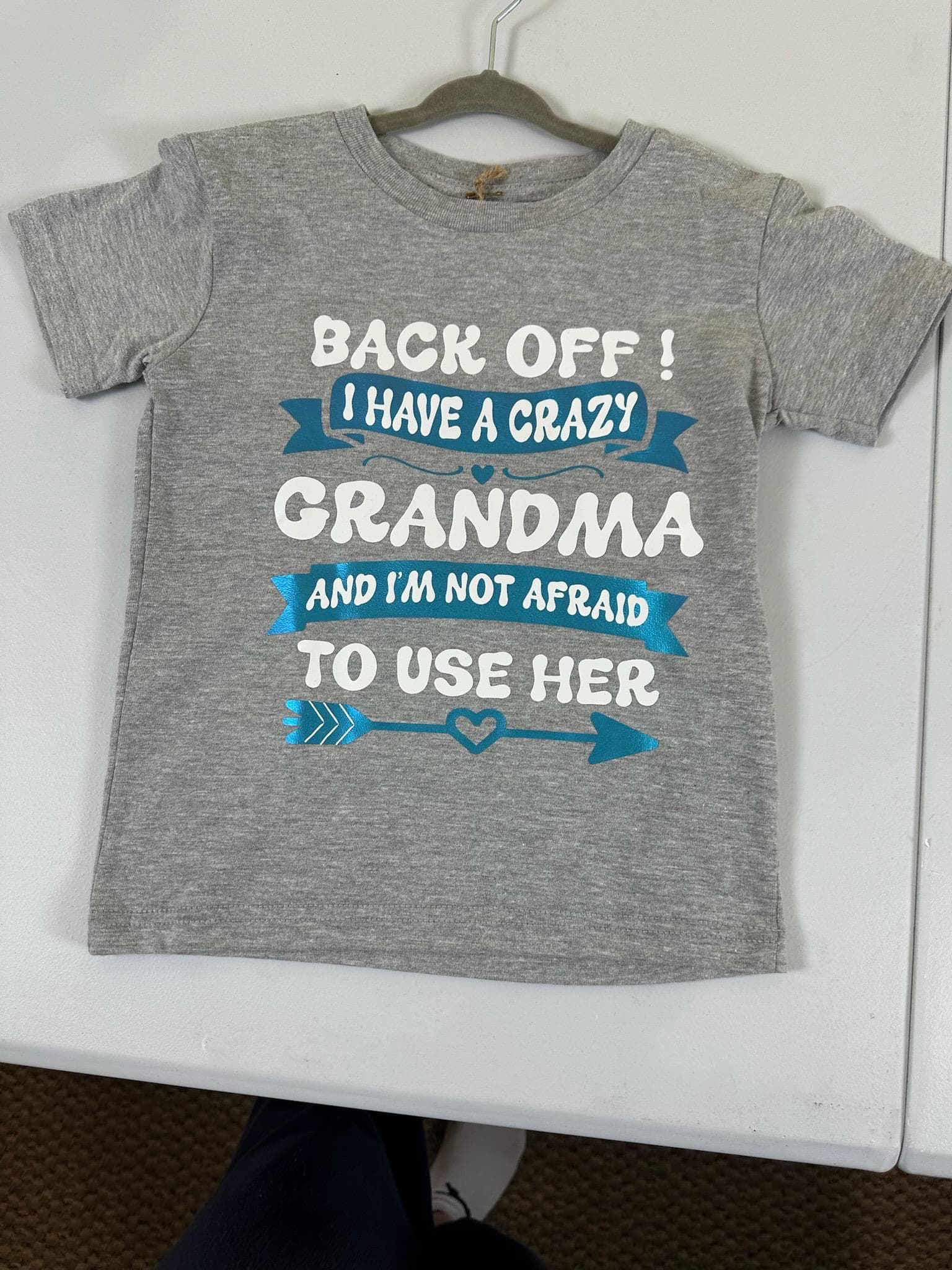 Funny Toddler Grammy Shirt: "Crazy Grandma" Graphic Tee, Size 3T