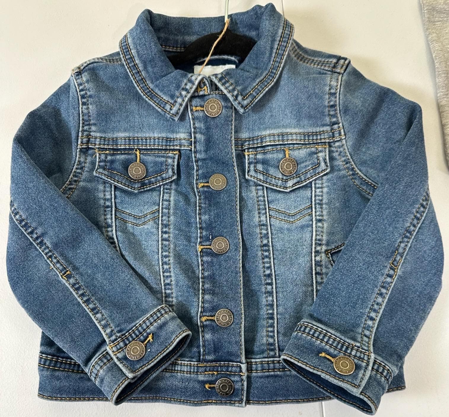 Toddler Horse Denim Jacket | 3T Kids Jean Jacket, Upcycled Graphic - Thumbnail 2