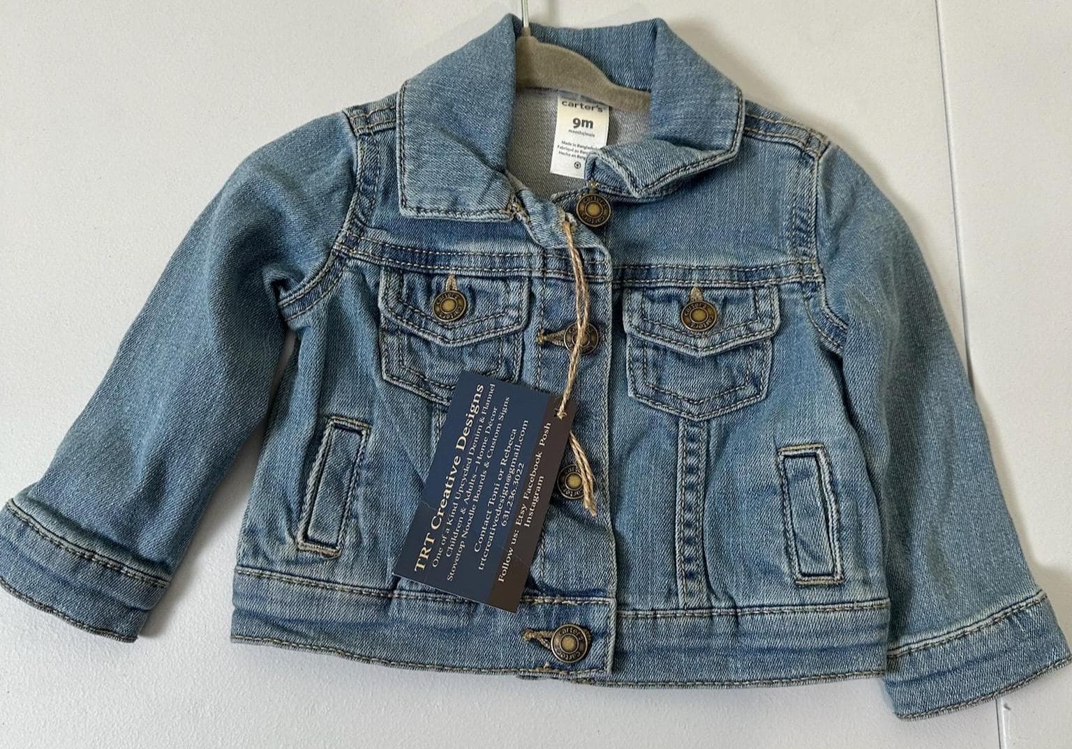 Valentine Baby Denim Jacket – Love Gnome & Truck Design (9 Month) - Thumbnail 2