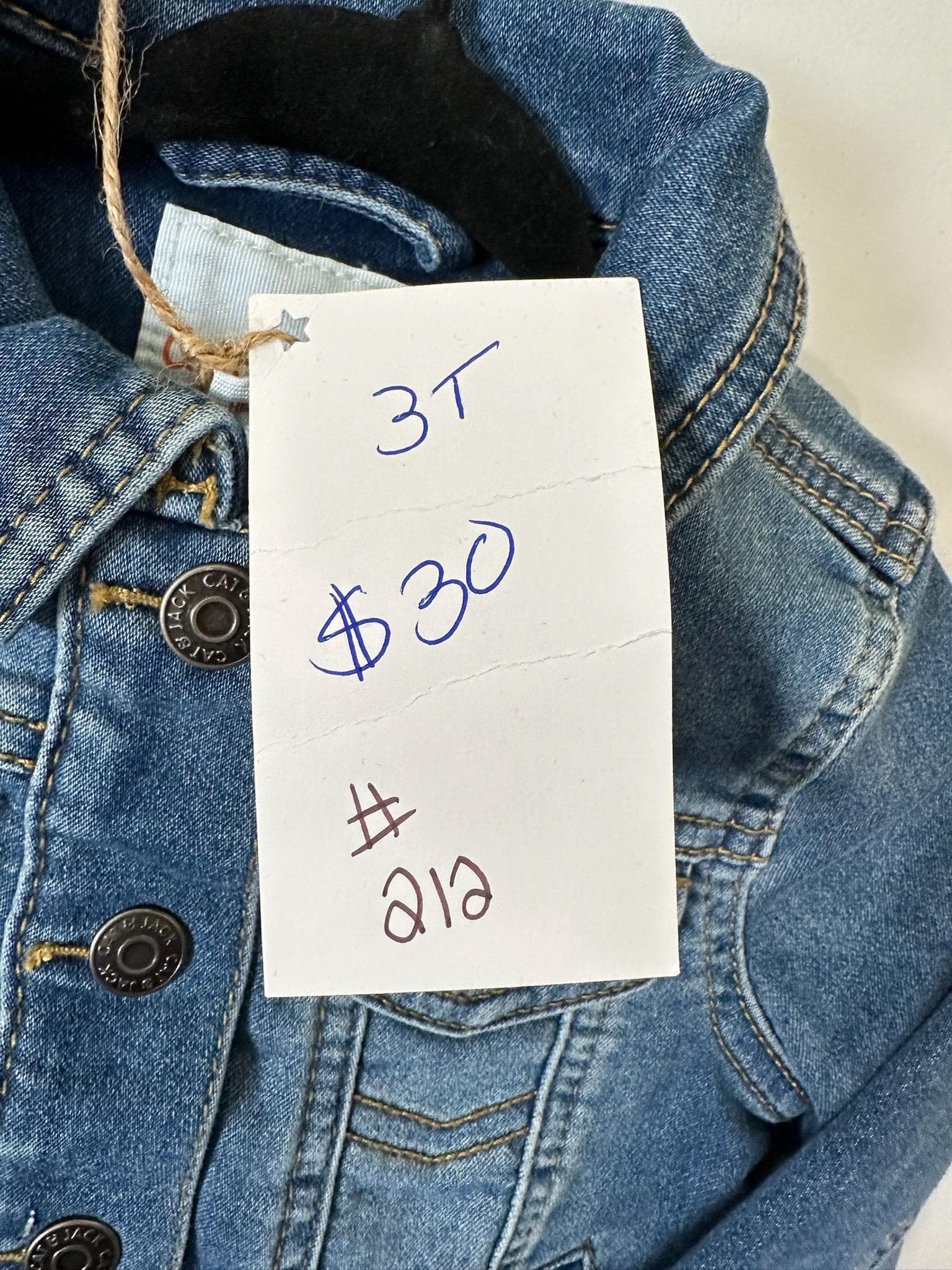 Toddler Horse Denim Jacket | 3T Kids Jean Jacket, Upcycled Graphic - Thumbnail 3