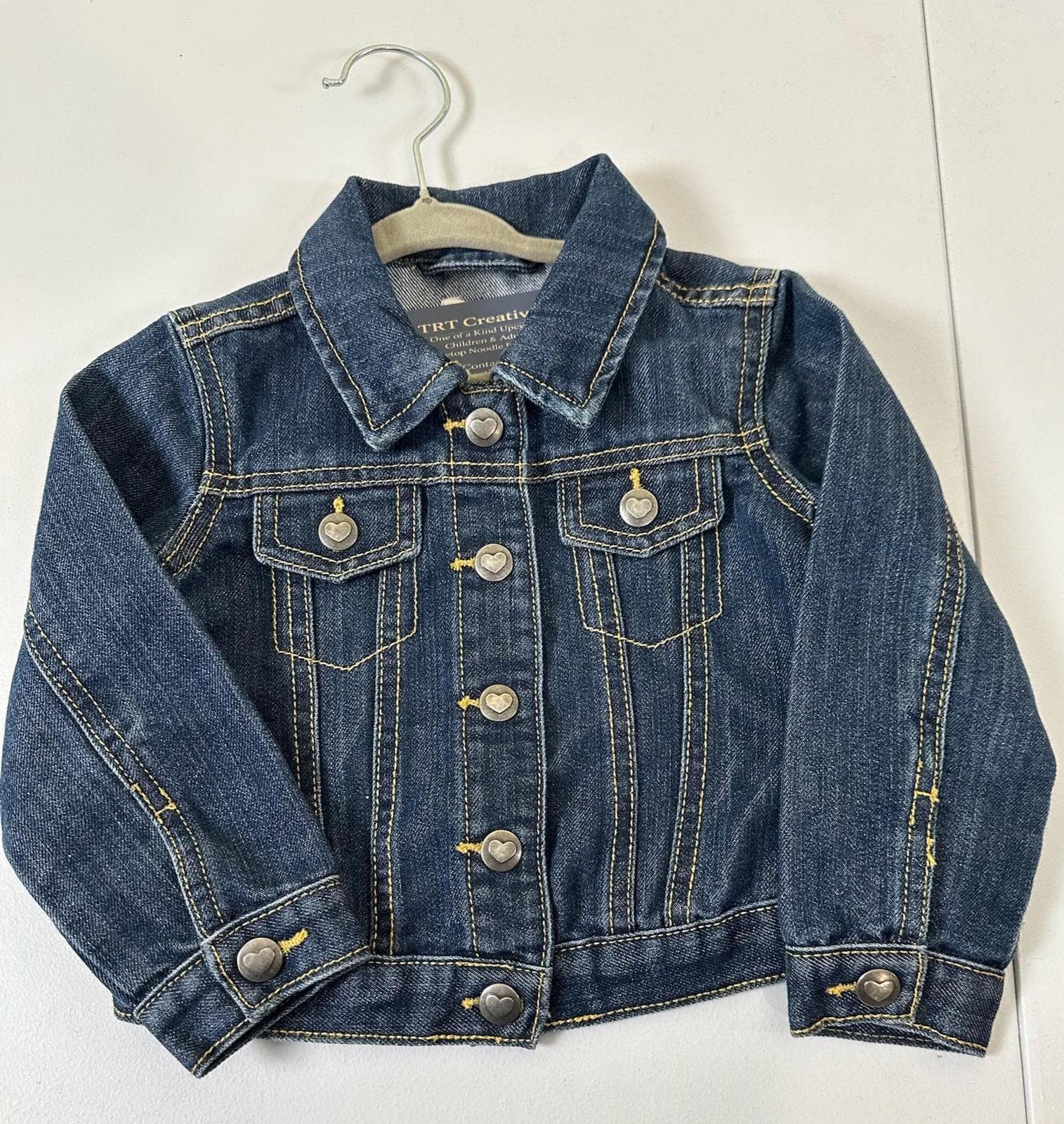 Upcycled Toddler Denim Jacket 2T | NYC Princess Crown - Thumbnail 2