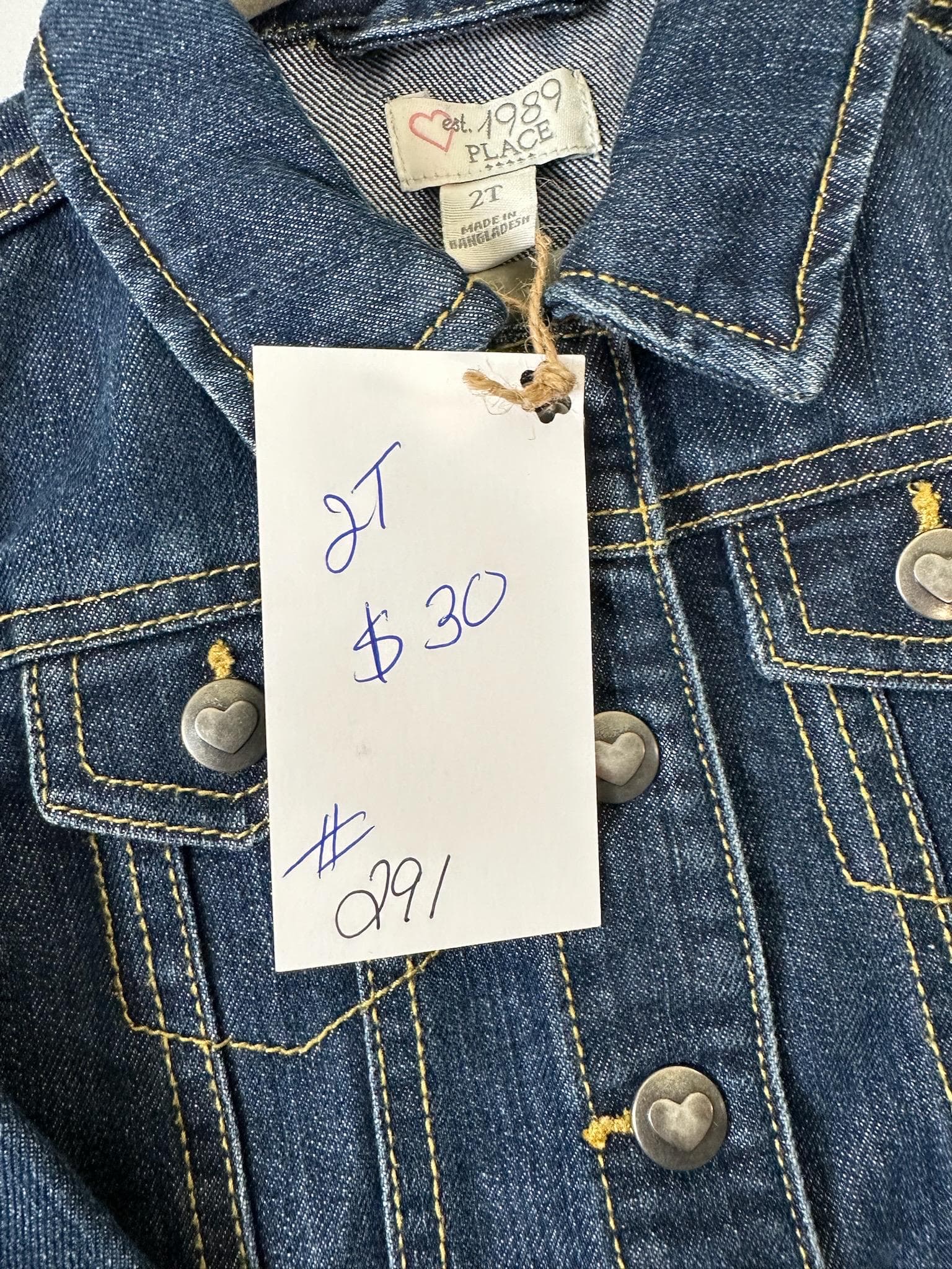 Upcycled Toddler Denim Jacket 2T | NYC Princess Crown - Thumbnail 3