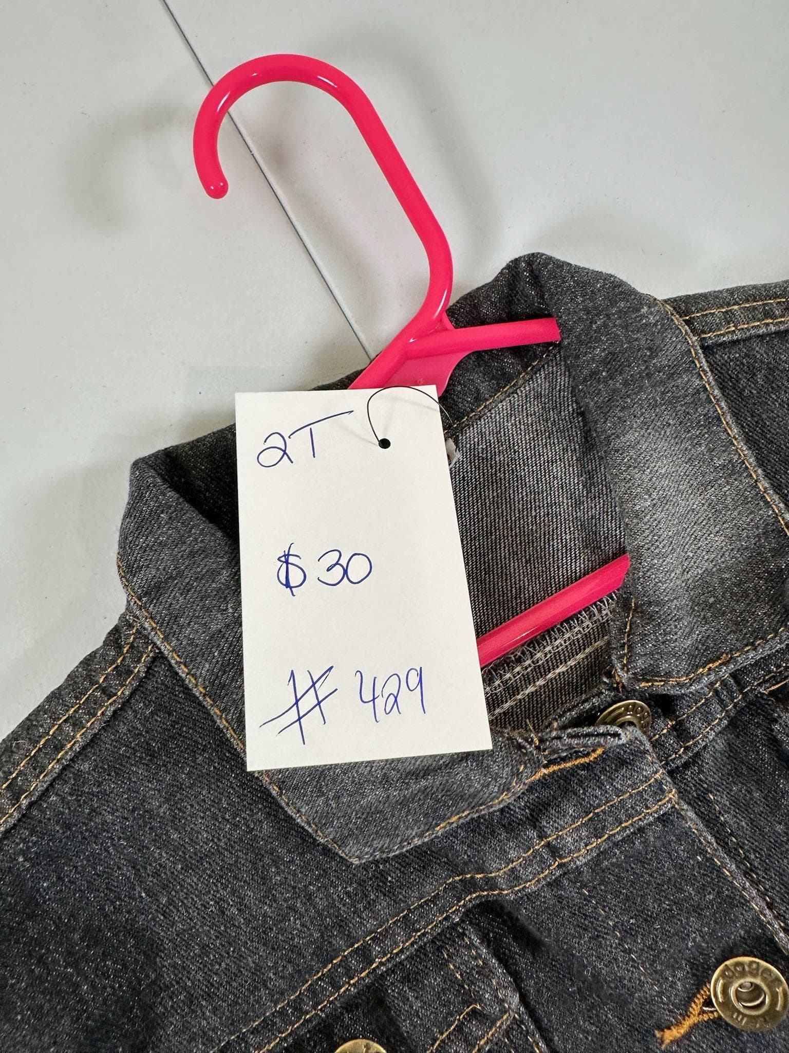 Upcycled Toddler Denim Jacket 2T – Construction Trucks Patch | One of a Kind Kids Jacket - Thumbnail 3