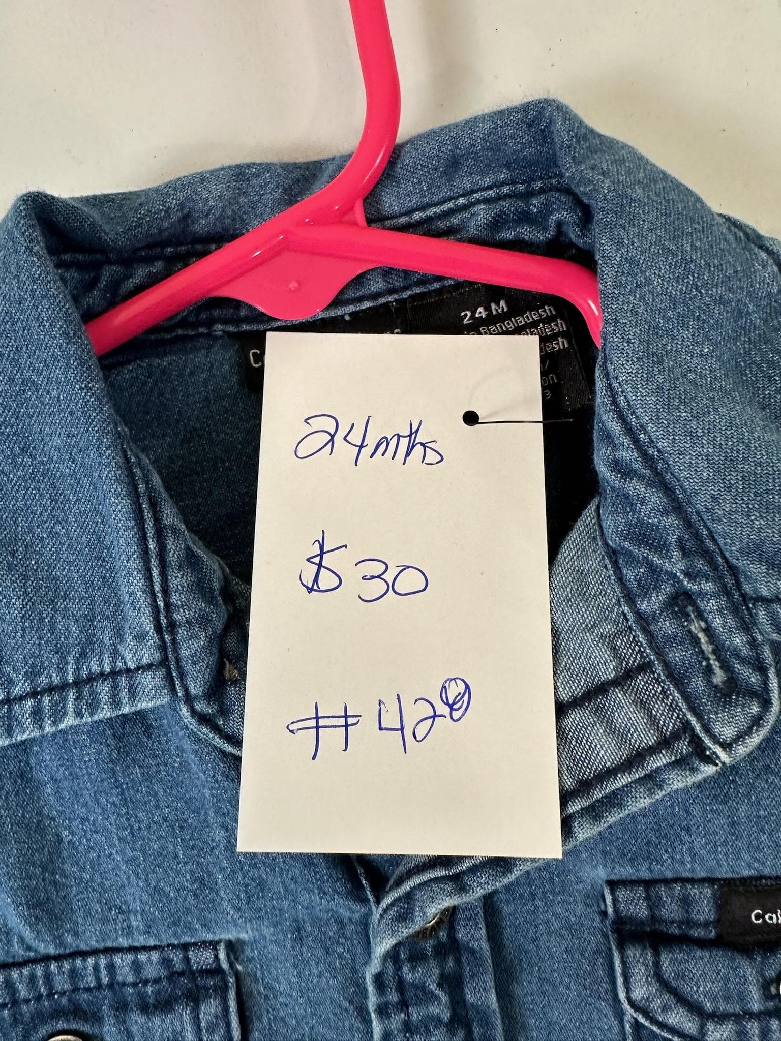 Upcycled Toddler Denim Jacket 24M – Dinosaur Appliqué | One of a Kind Kids Jean Jacket - Thumbnail 3