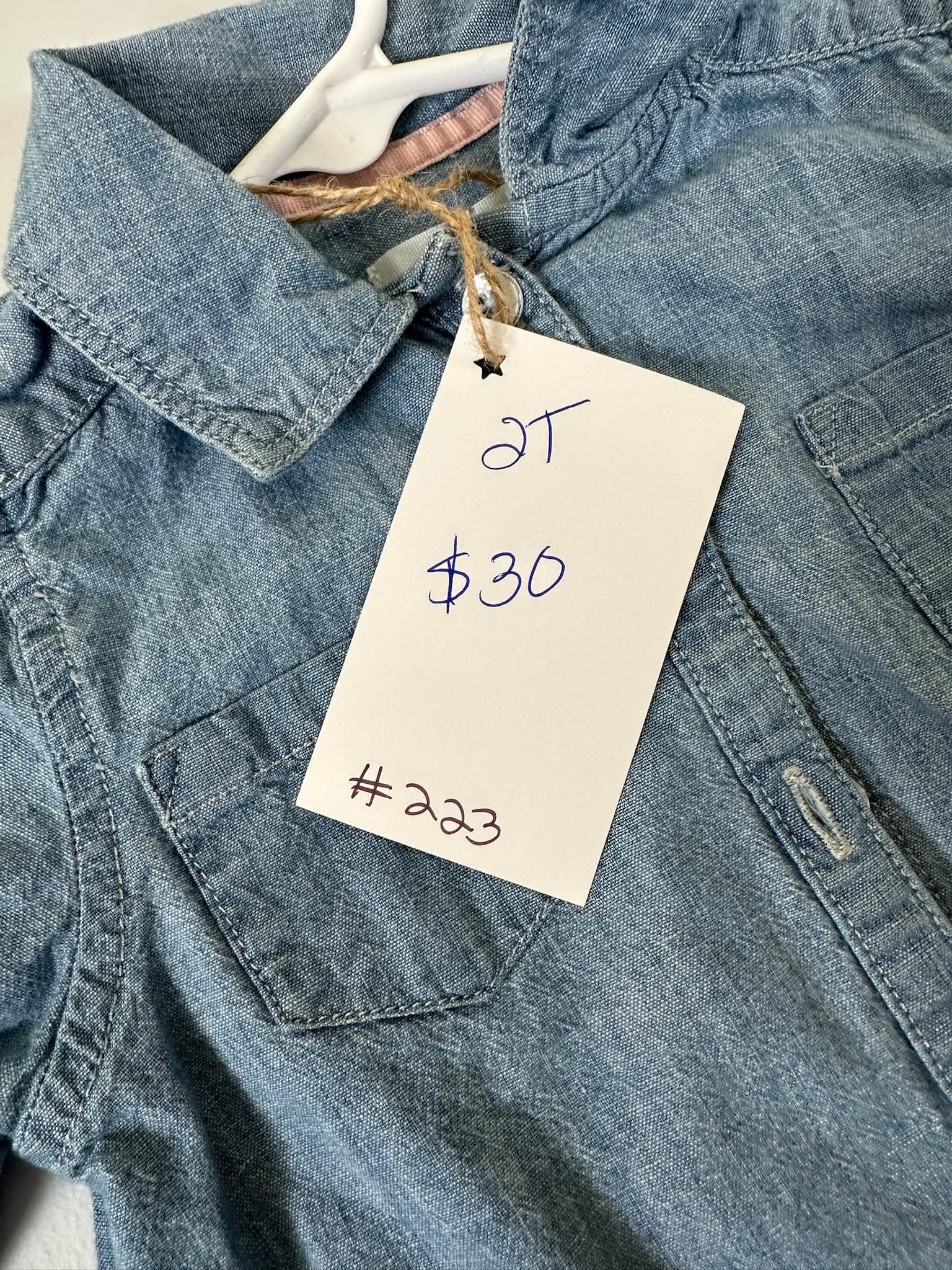 Upcycled Toddler Denim Shirt 2T – Dino Scooter Patch | One of a Kind Kids Top - Thumbnail 3