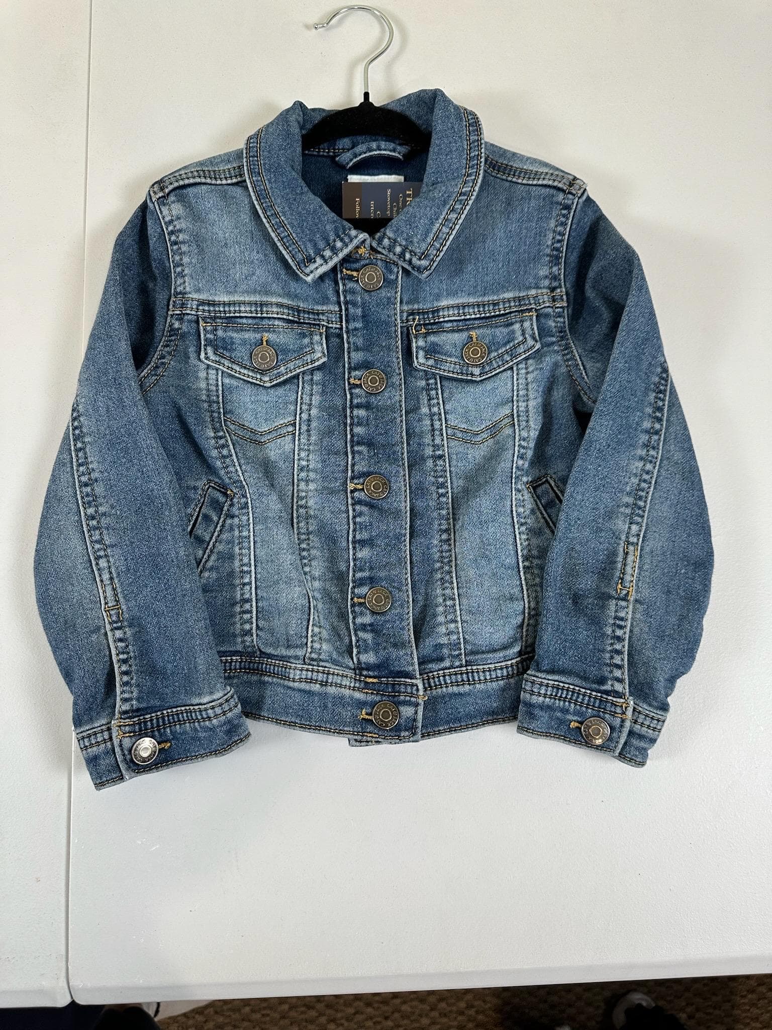 Upcycled Toddler Denim Jacket – Size 4T | All-American Baby | One of a Kind - Thumbnail 2