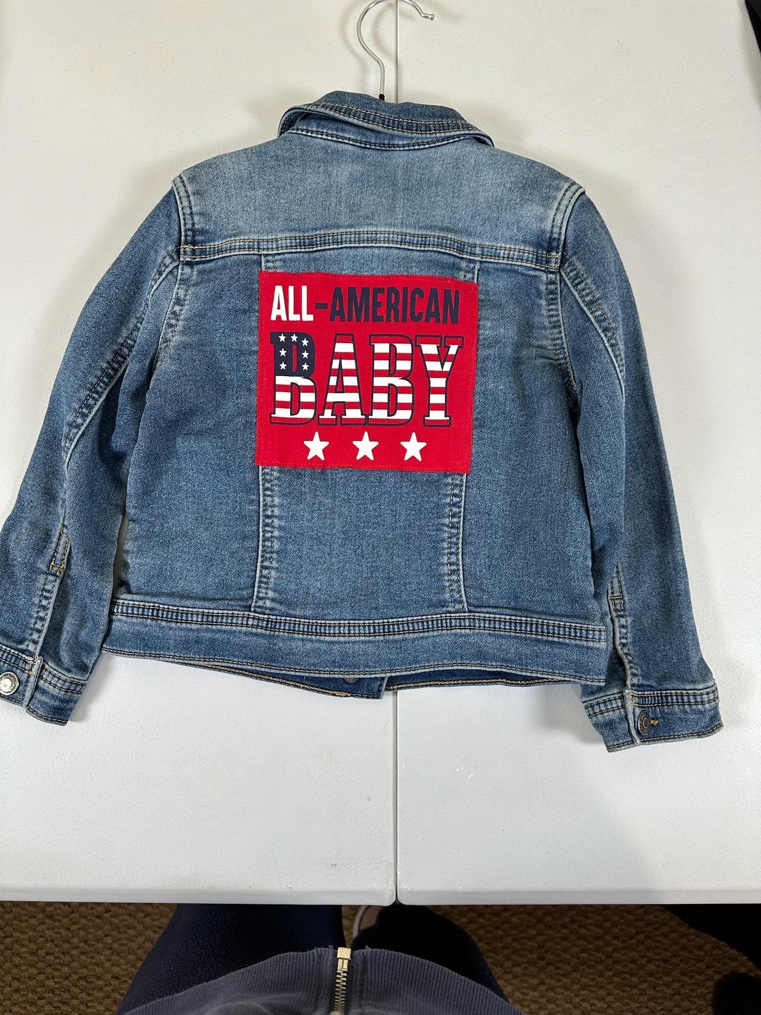 Upcycled Toddler Denim Jacket – Size 4T | All-American Baby | One of a Kind