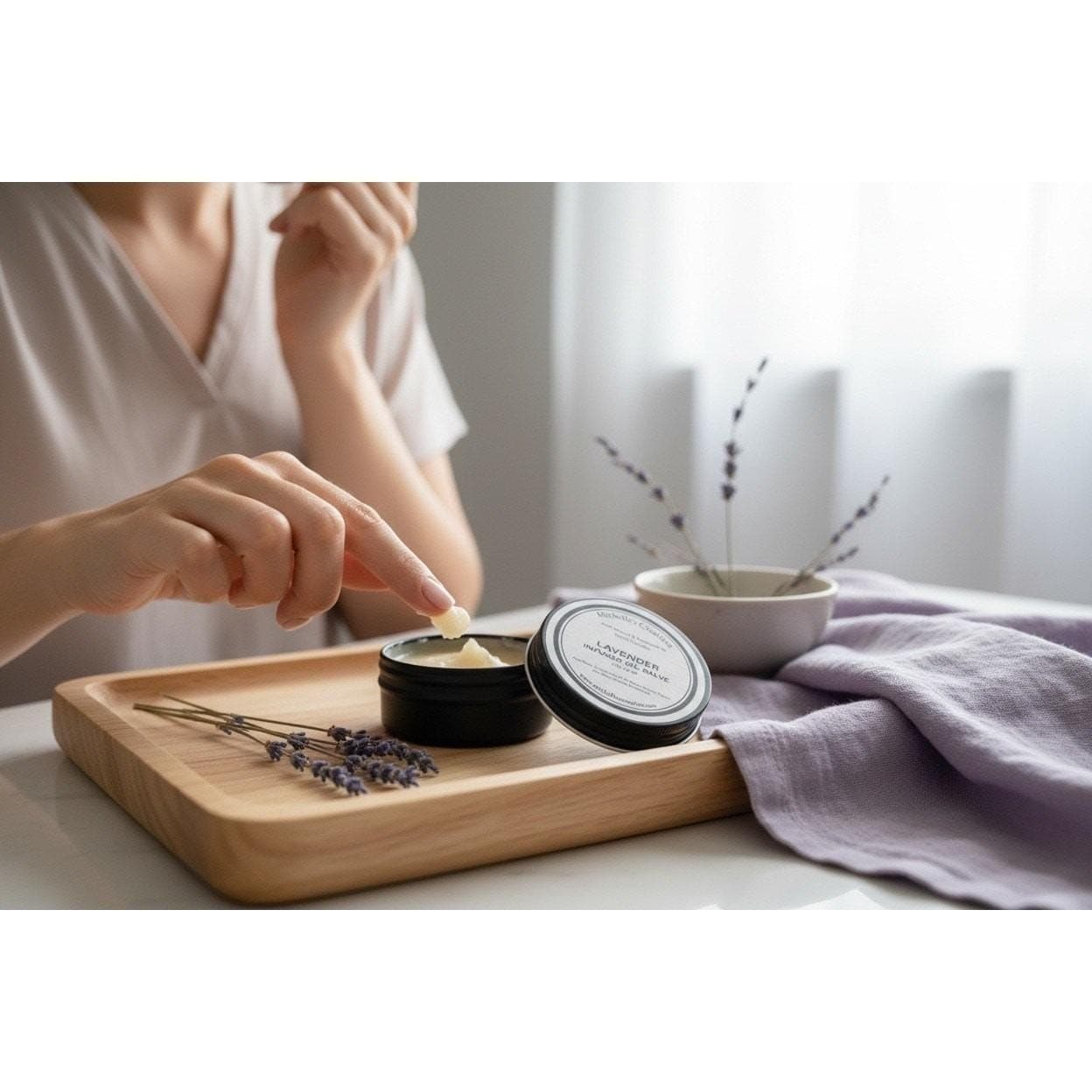 Michelle's Creatives Lavender Oil Salve Unisex 2oz Black New Organic Handmade - Thumbnail 3