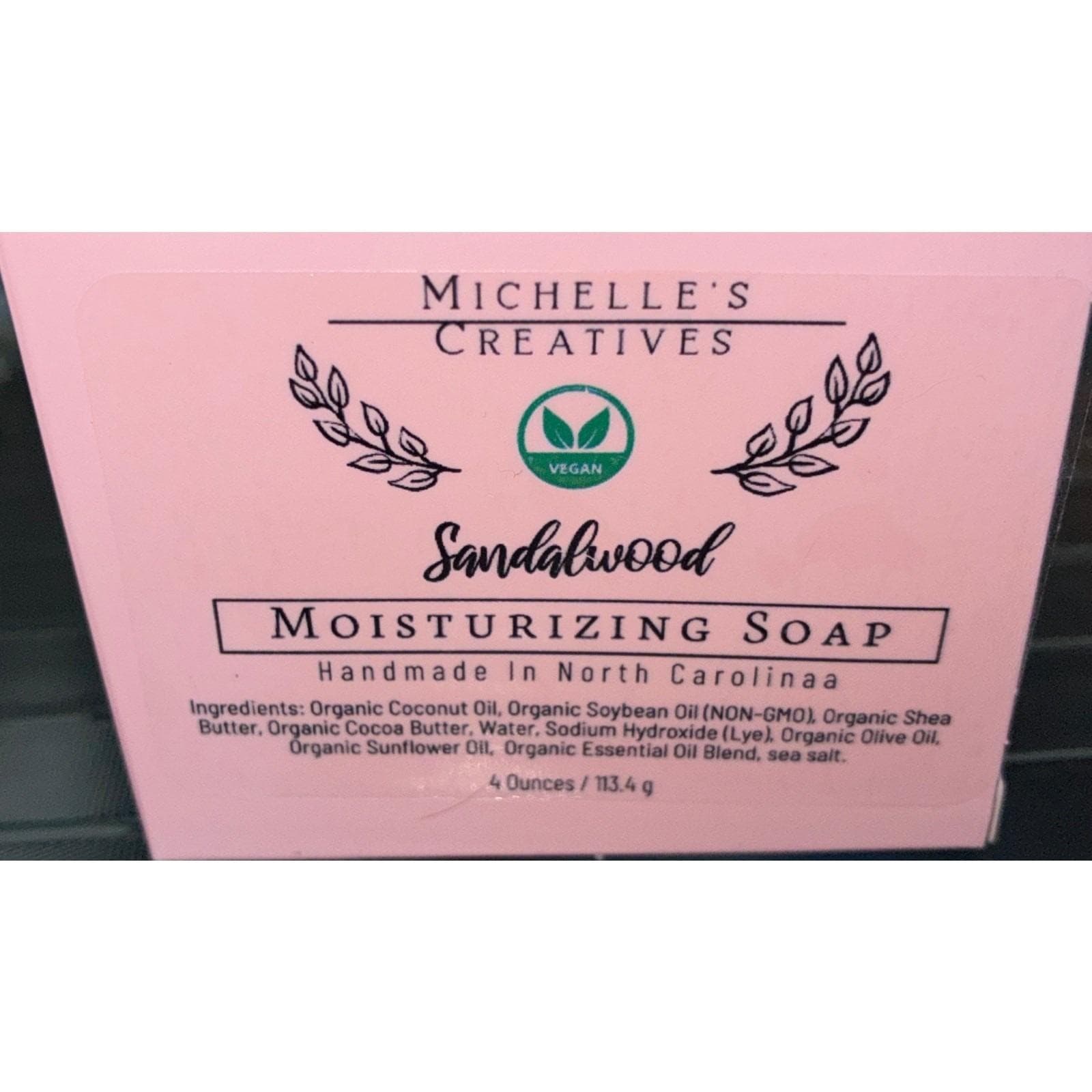 Michelle's Creatives Sandalwood Moisturizing Soap Unisex 4oz New Vegan Handmade - Image 1